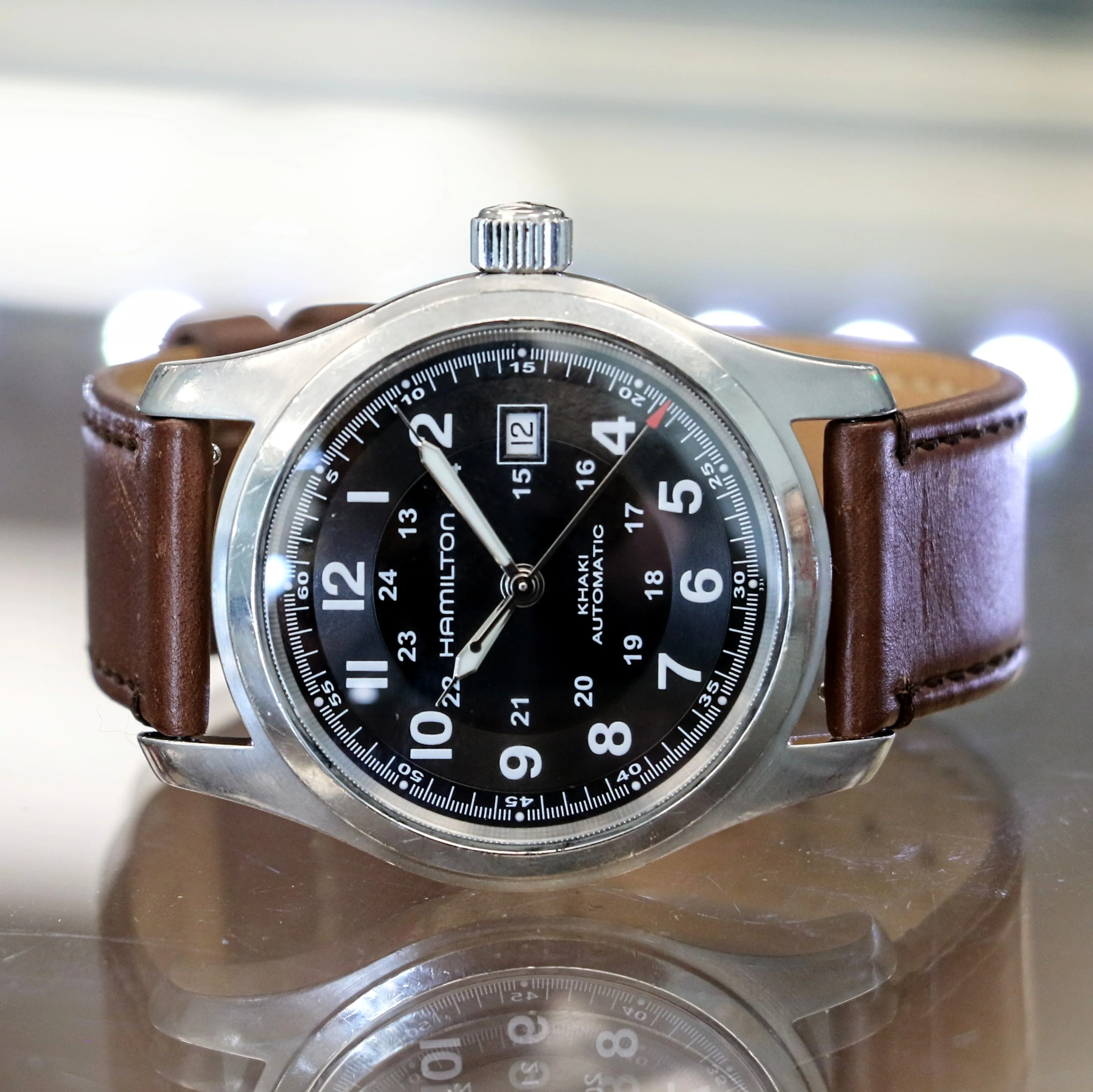 HAMILTON Khaki Field Automatic 42mm Watch H705450 ETA 2824-2 24-Hour Dial Wristwatch - Image 6