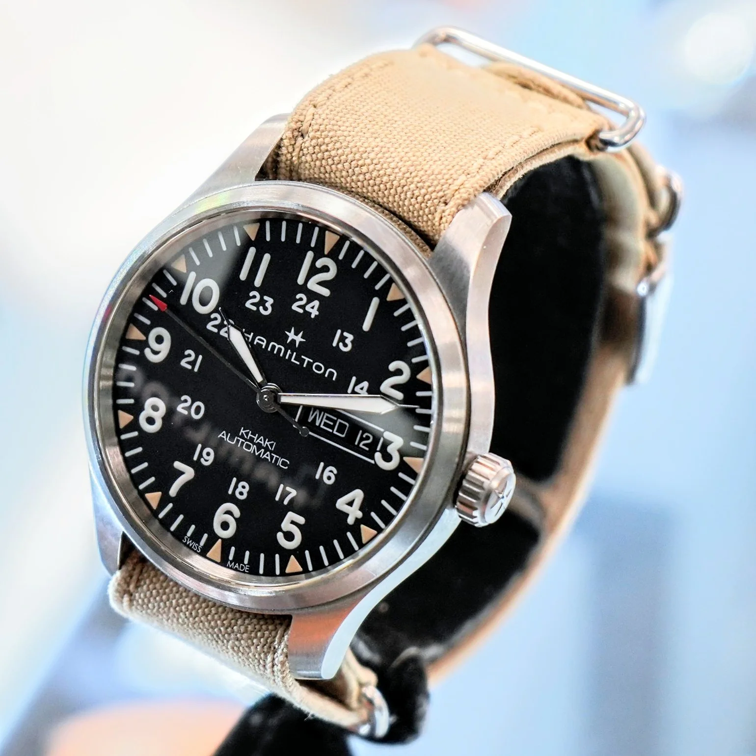 HAMILTON Khaki Field Day Date Auto Watch H705350 42mm 12/24-Dial Wristwatch - Double Box! - Image 4