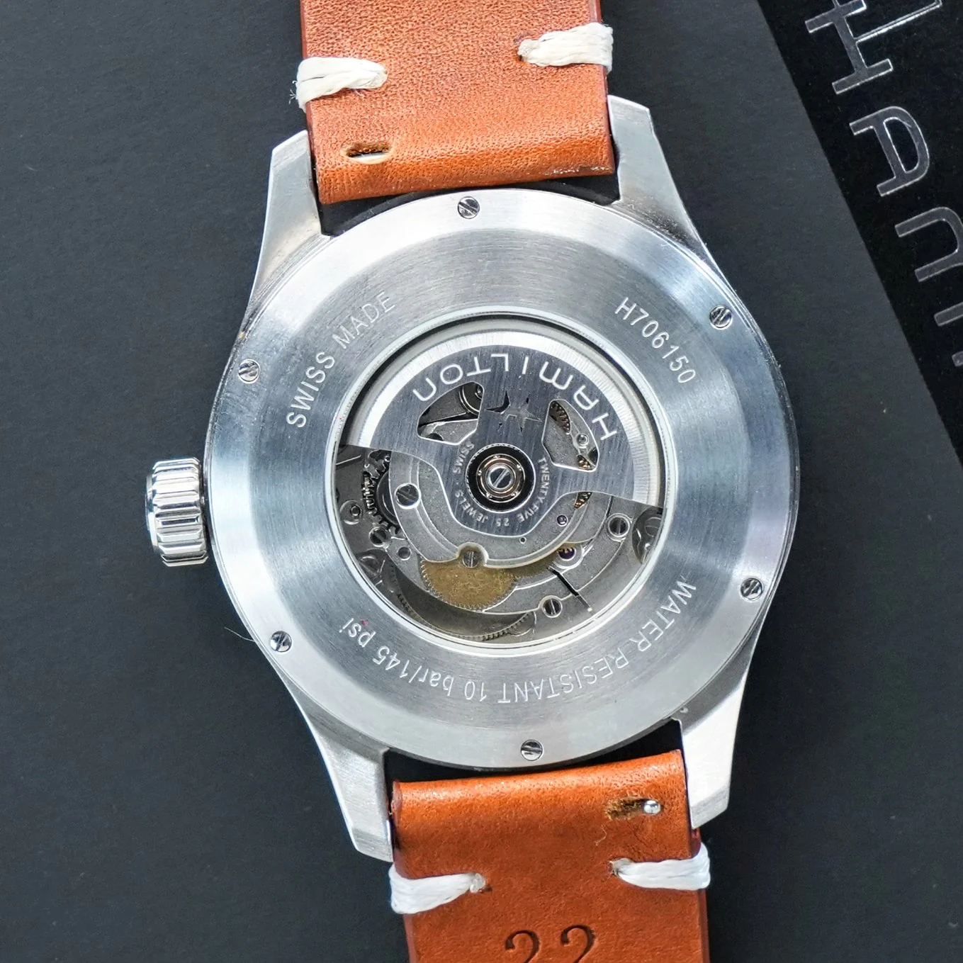 HAMILTON Khaki Field Officer Auto Watch H706150 44mm Black Dial Wristwatch  - In Double Box! - Image 11