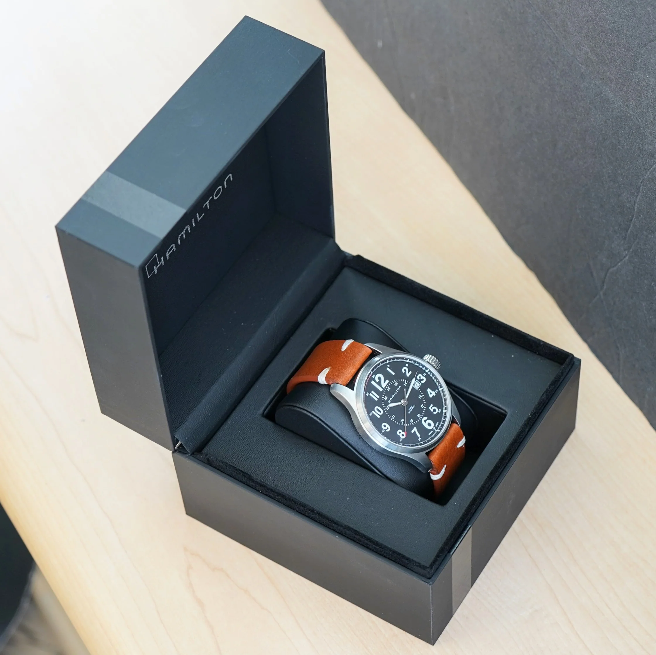 HAMILTON Khaki Field Officer Auto Watch H706150 44mm Black Dial Wristwatch  - In Double Box! - Image 12