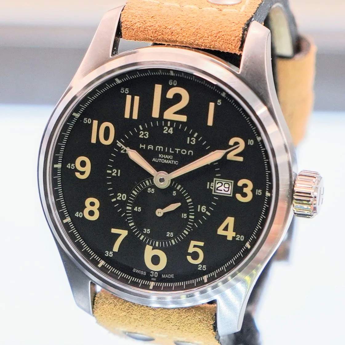 HAMILTON Khaki Field Officer Auto Watch H706550 44mm Black Dial Wristwatch  - ALL Original & Double Box! - Image 5