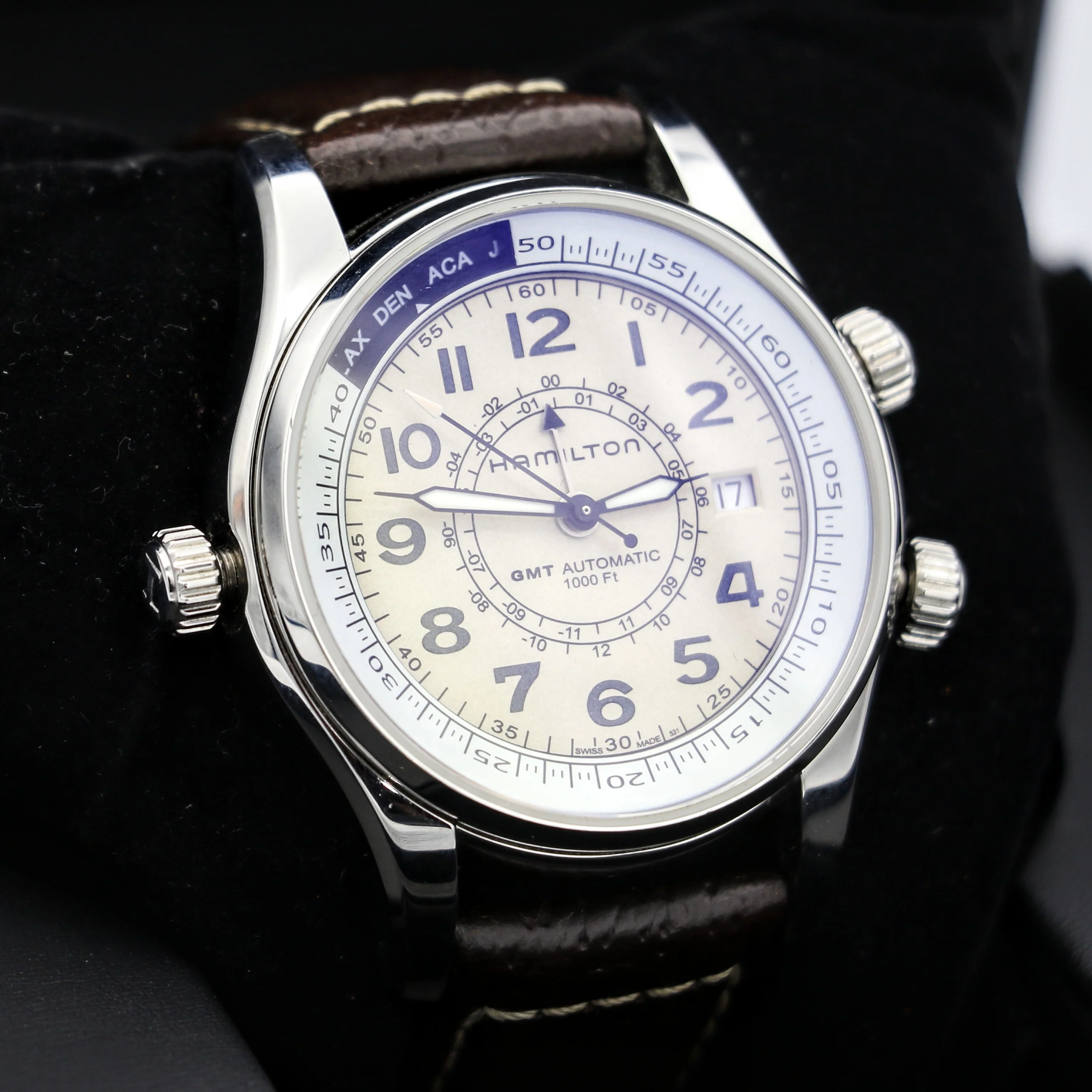 HAMILTON Khaki Skymaster Pilot GMT Automatic Wristwatch Swiss Original Box - Image 5
