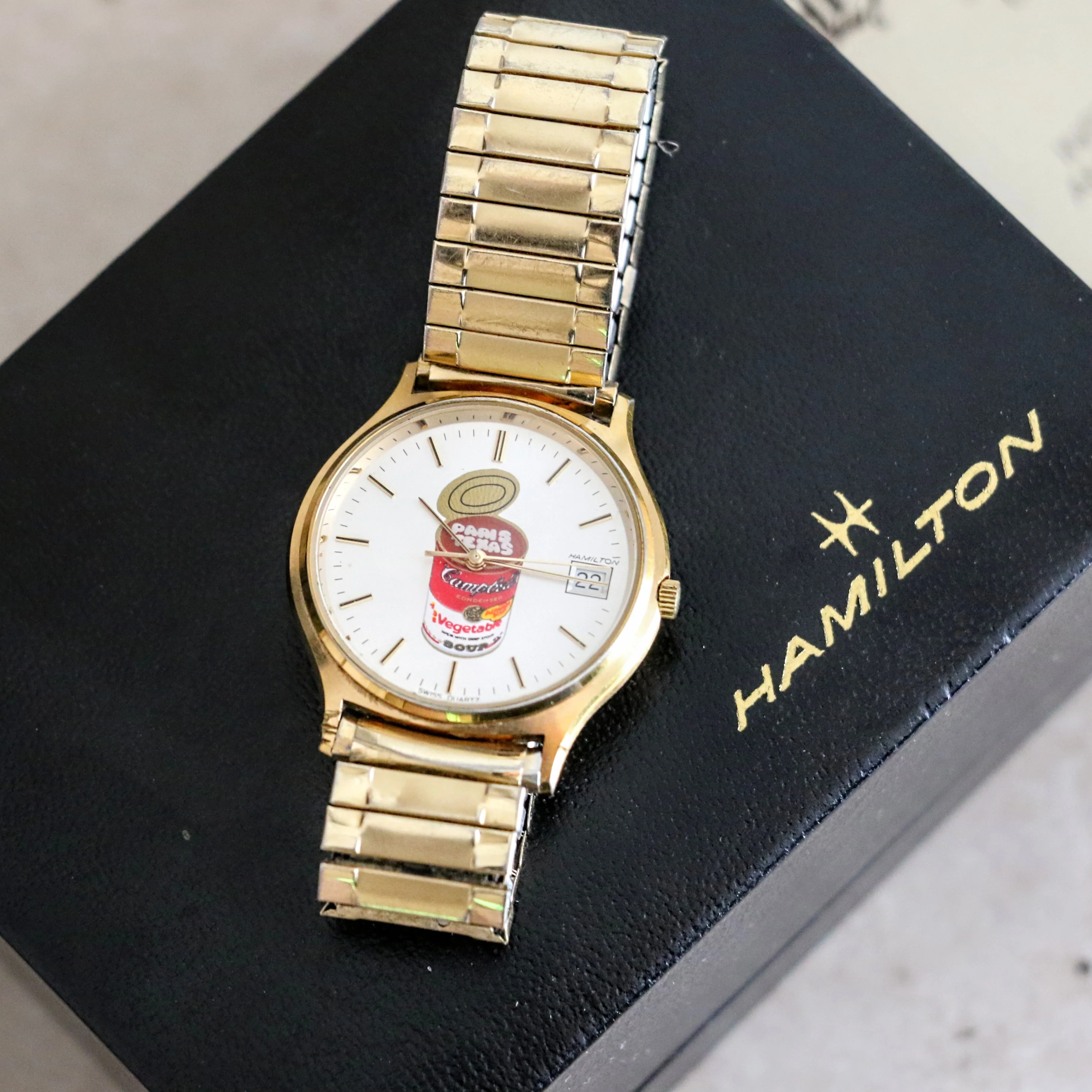 HAMILTON Quartz Watch - Campbell's Soup Dial Wristwatch Original Box & Papers! - Image 12