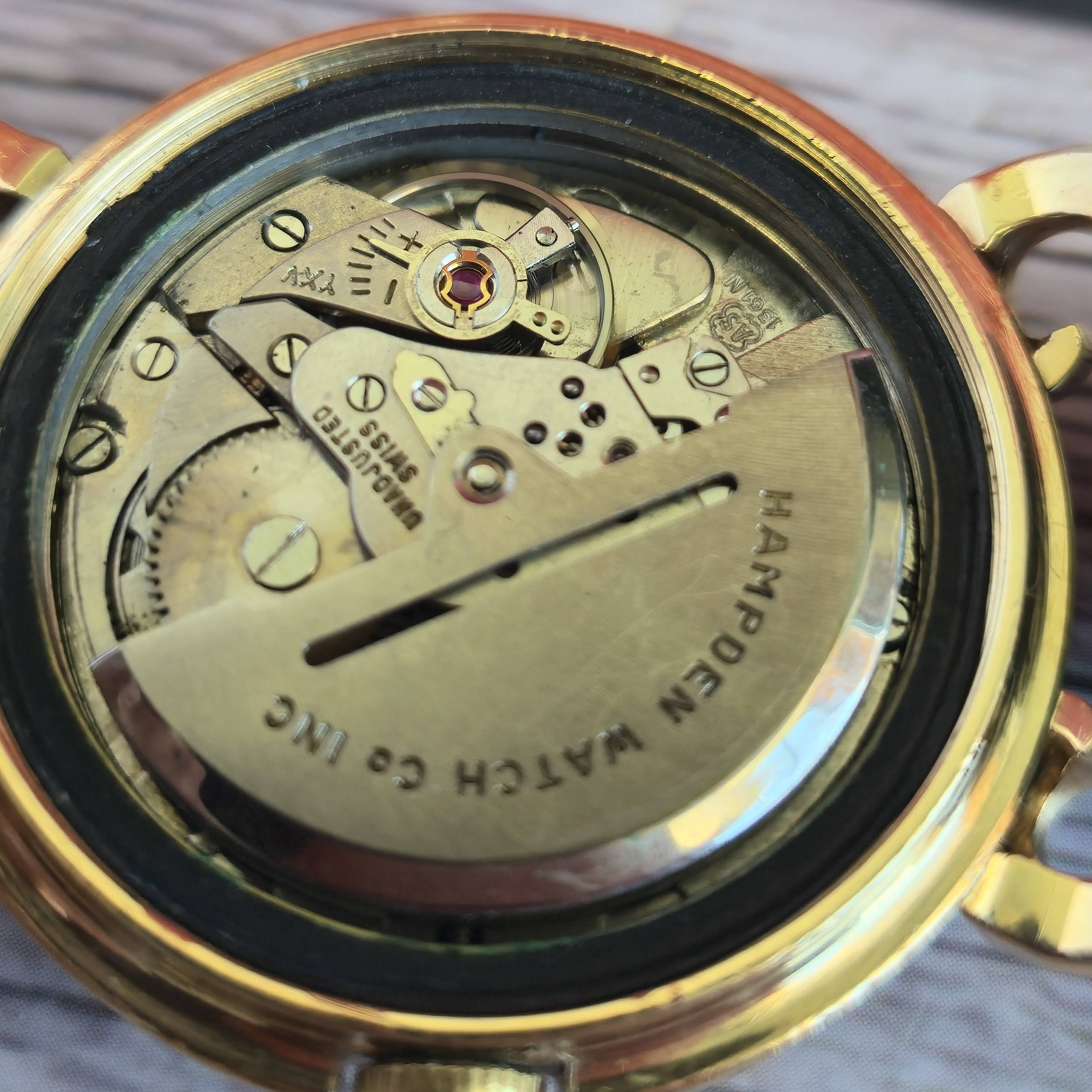 Vintage Hampden Automatic Watch Cal. AS 1361N 21 Jewels Fancy Lugs 14K Gold Wristwatch - Image 14