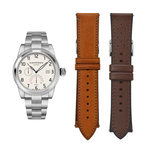 HAMPDEN MODEL 1: Sullivan Automatic Watch Power Reserve & Date Indicator Wristwatch - Image 3