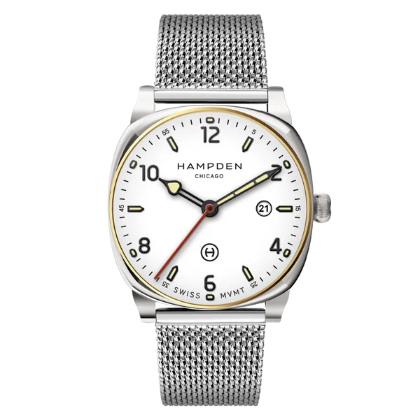 HAMPDEN MODEL 2: Algren Watch Cushion Case Date Indicator Stainless Steel Wristwatch - Image 3