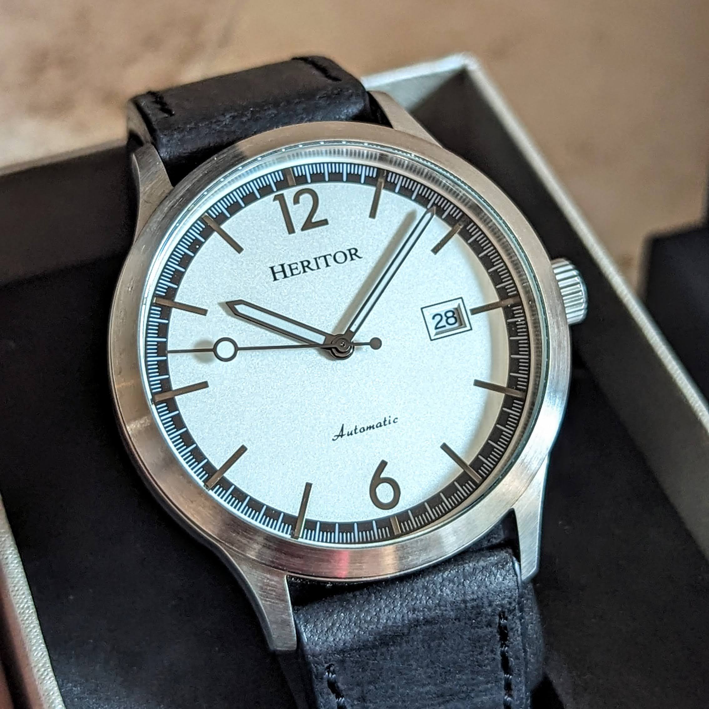 HERITOR Automatic Wristwatch Cal. H35 24 Jewels Display Back Watch - IN BOX! - Image 3