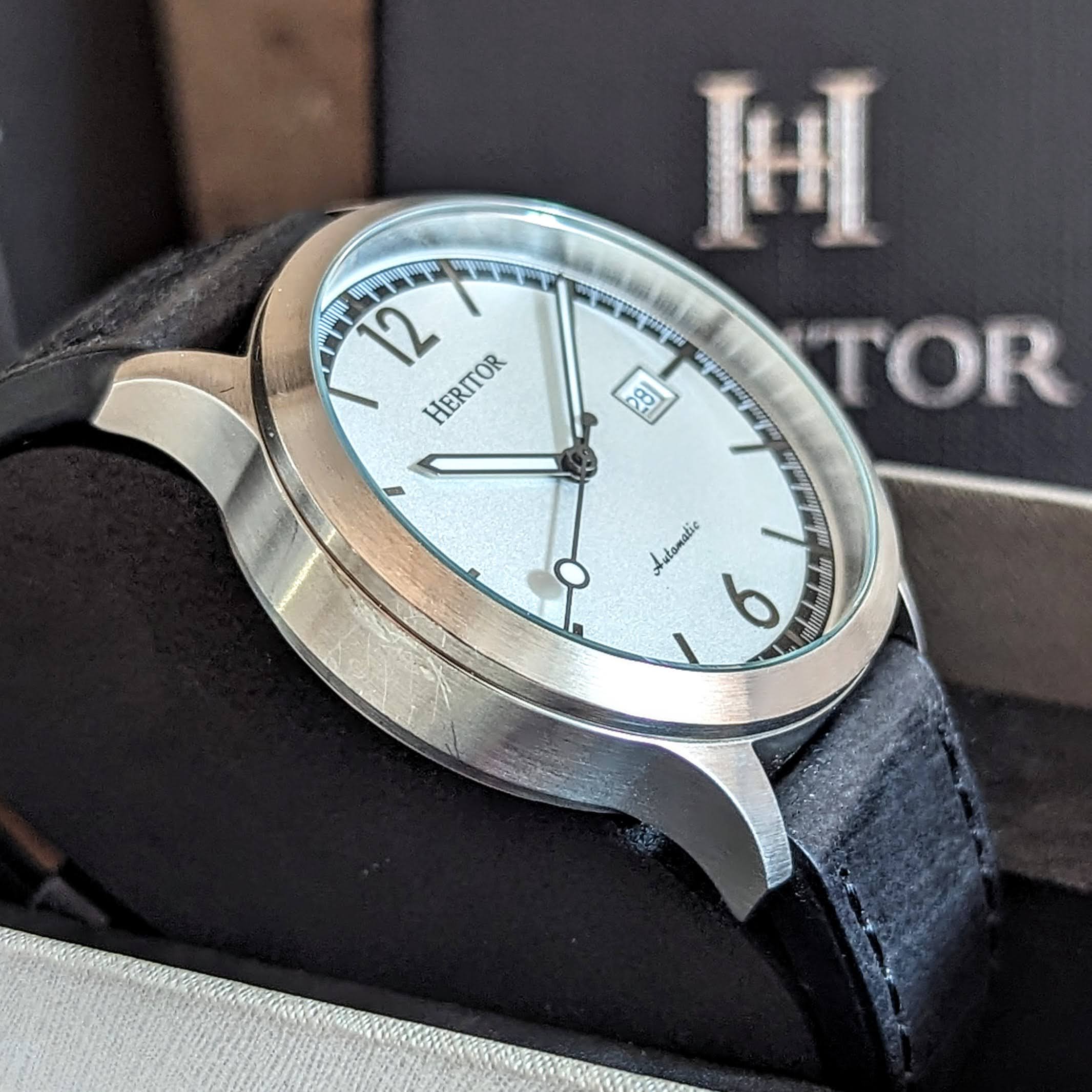 HERITOR Automatic Wristwatch Cal. H35 24 Jewels Display Back Watch - IN BOX! - Image 5
