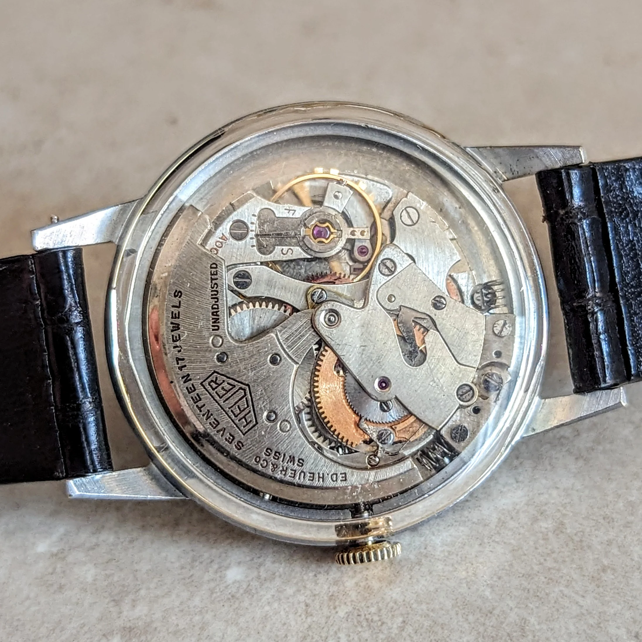 1950s HEUER Bumper Automatic Triple Calendar Wristwatch Ref. 1806 17 Jewels Vintage Watch - Image 16