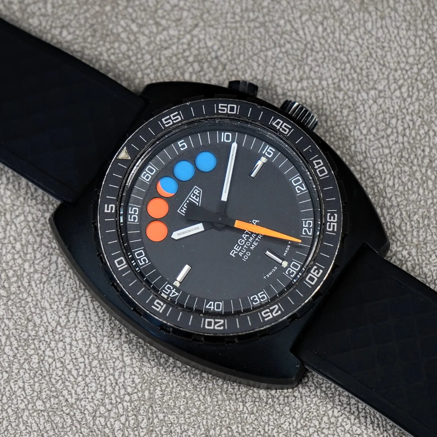 HEUER Regatta Automatic Watch 134.601 Automatic Wristwatch Black PVD-Coated Steel - Image 6