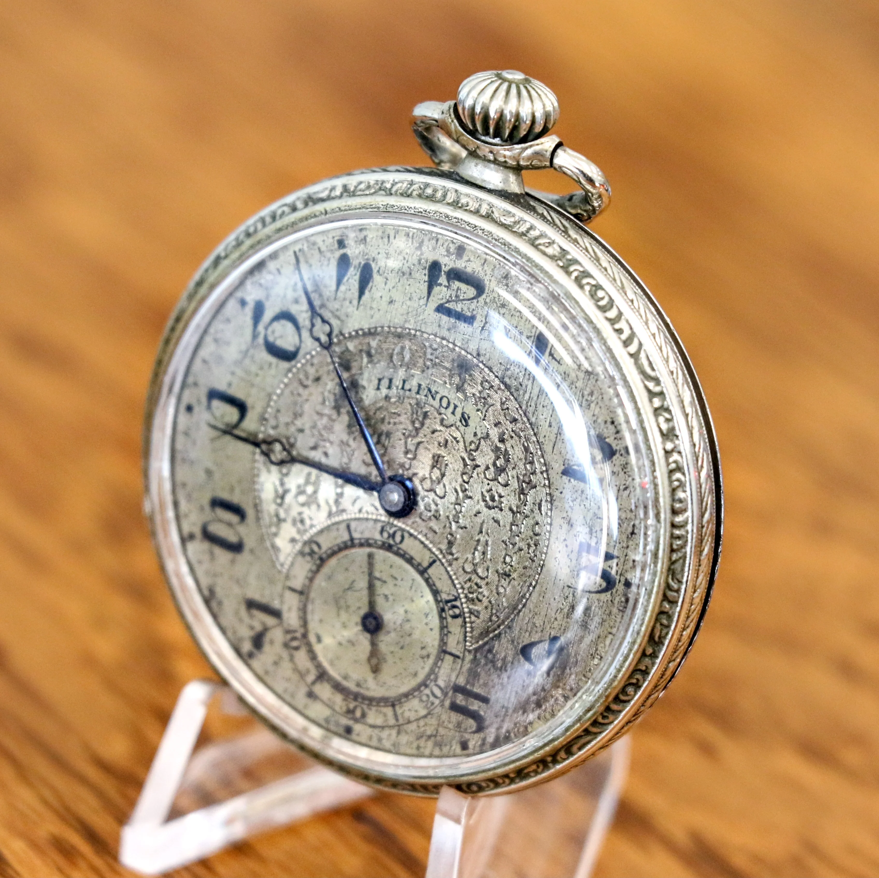 1925 ILLINOIS Time King Pocket Watch Size 12s 17 Jewels Grade 405 U.S.A. Made Art Deco Watch - Image 2