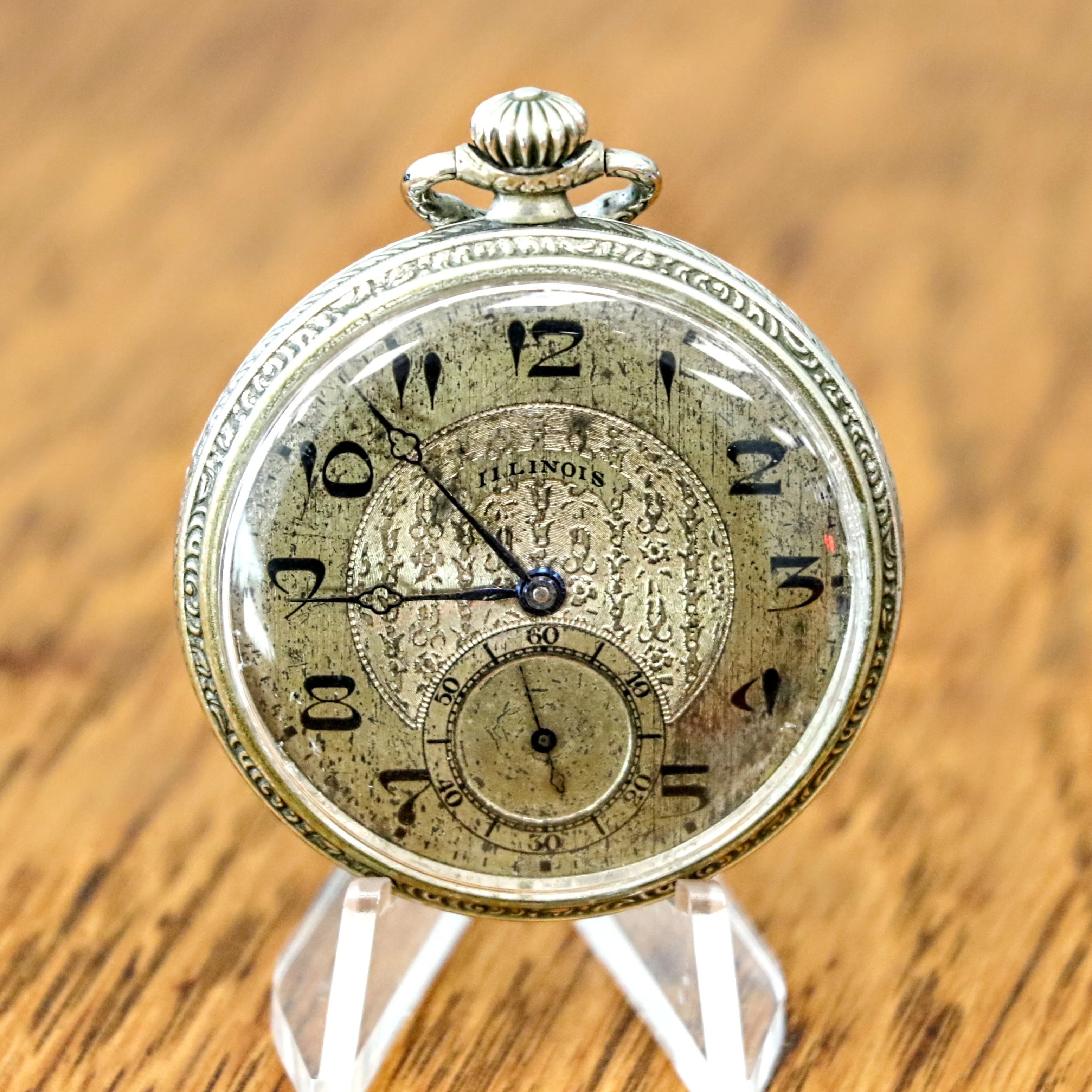 1925 ILLINOIS Time King Pocket Watch Size 12s 17 Jewels Grade 405 U.S.A. Made Art Deco Watch - Image 4