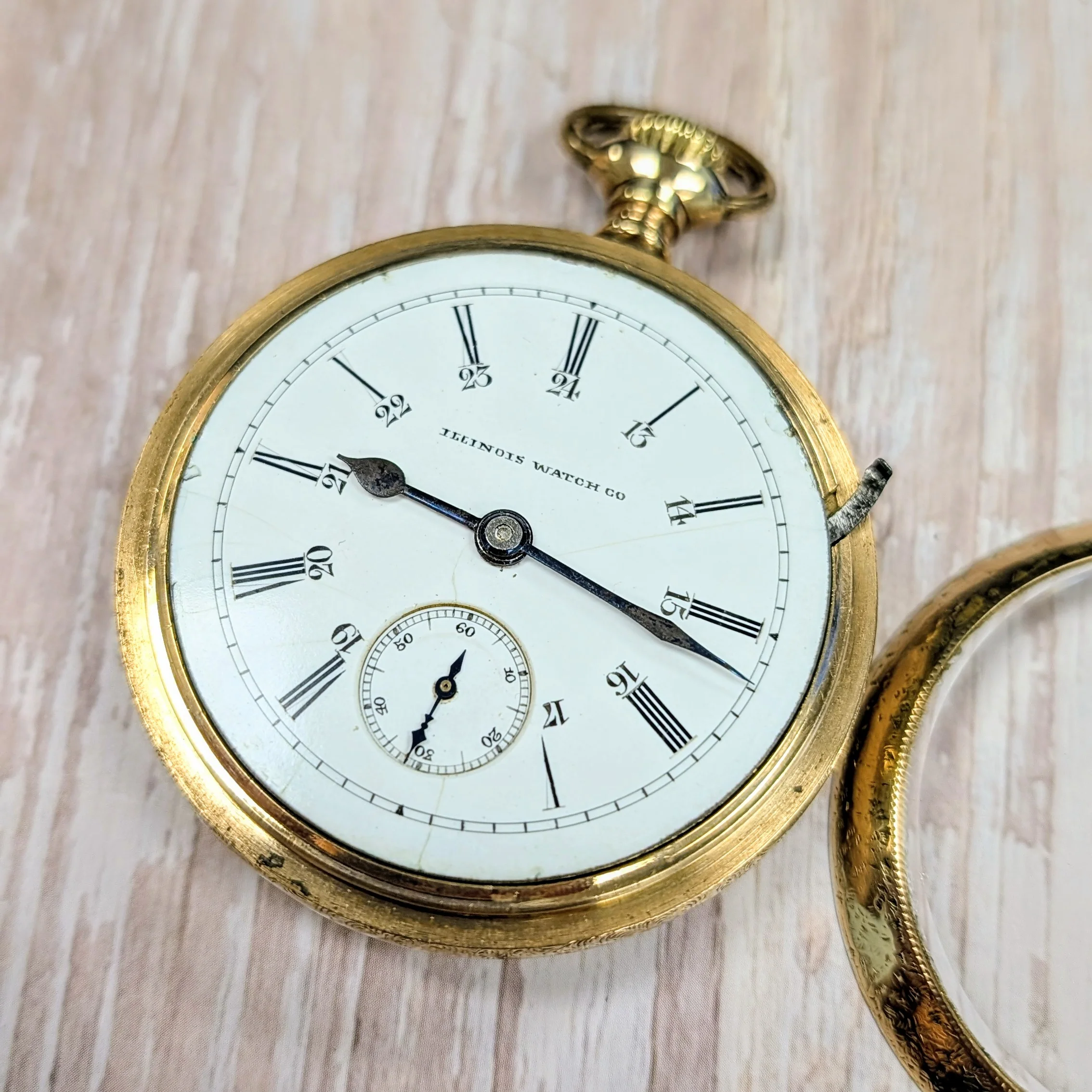 1887 Illinois Railroader Pocket Watch 18s Openface Grade 4 11 Jewels 14K Gold Filled - Image 11