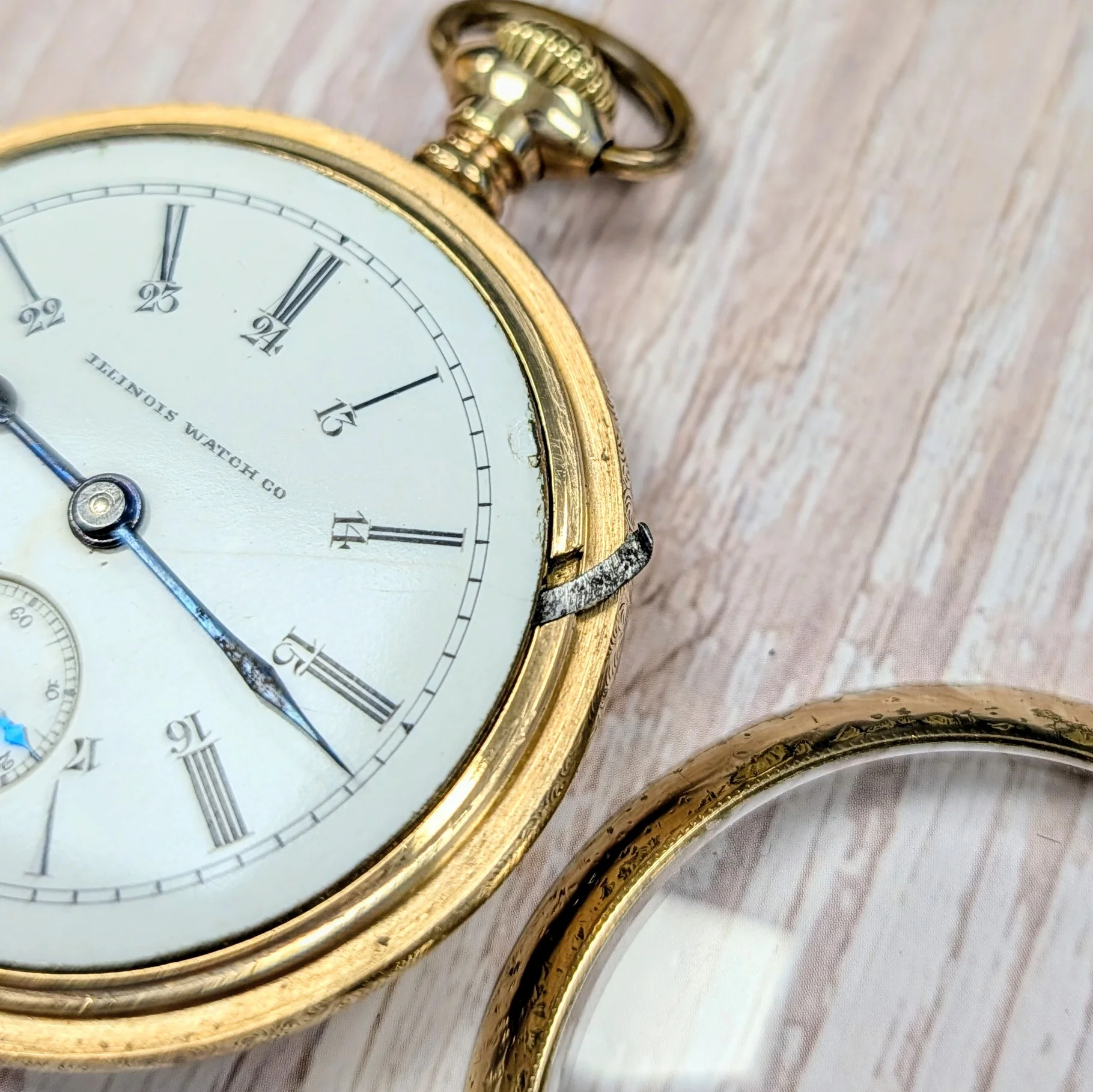 1887 Illinois Railroader Pocket Watch 18s Openface Grade 4 11 Jewels 14K Gold Filled - Image 12