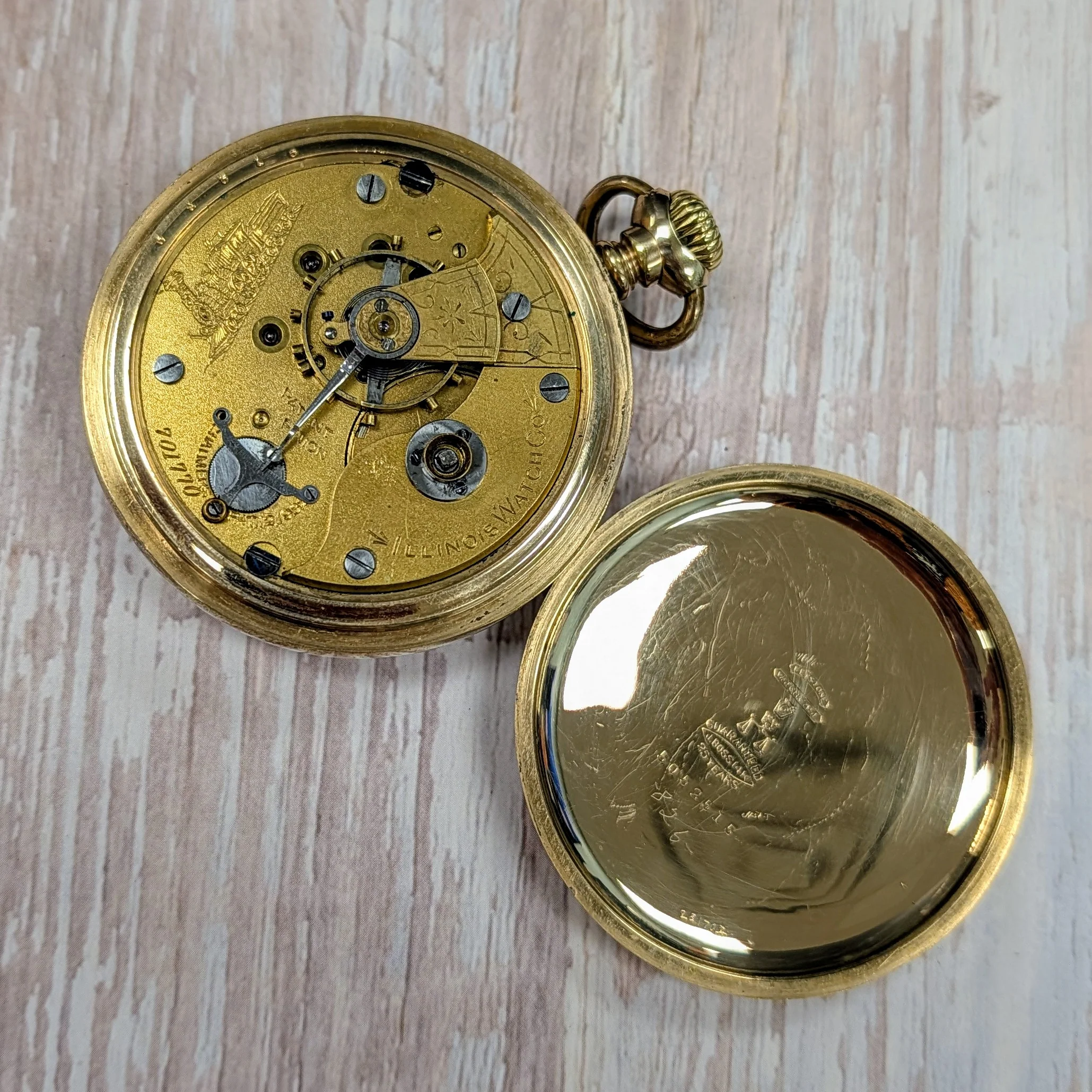 1887 Illinois Railroader Pocket Watch 18s Openface Grade 4 11 Jewels 14K Gold Filled - Image 13