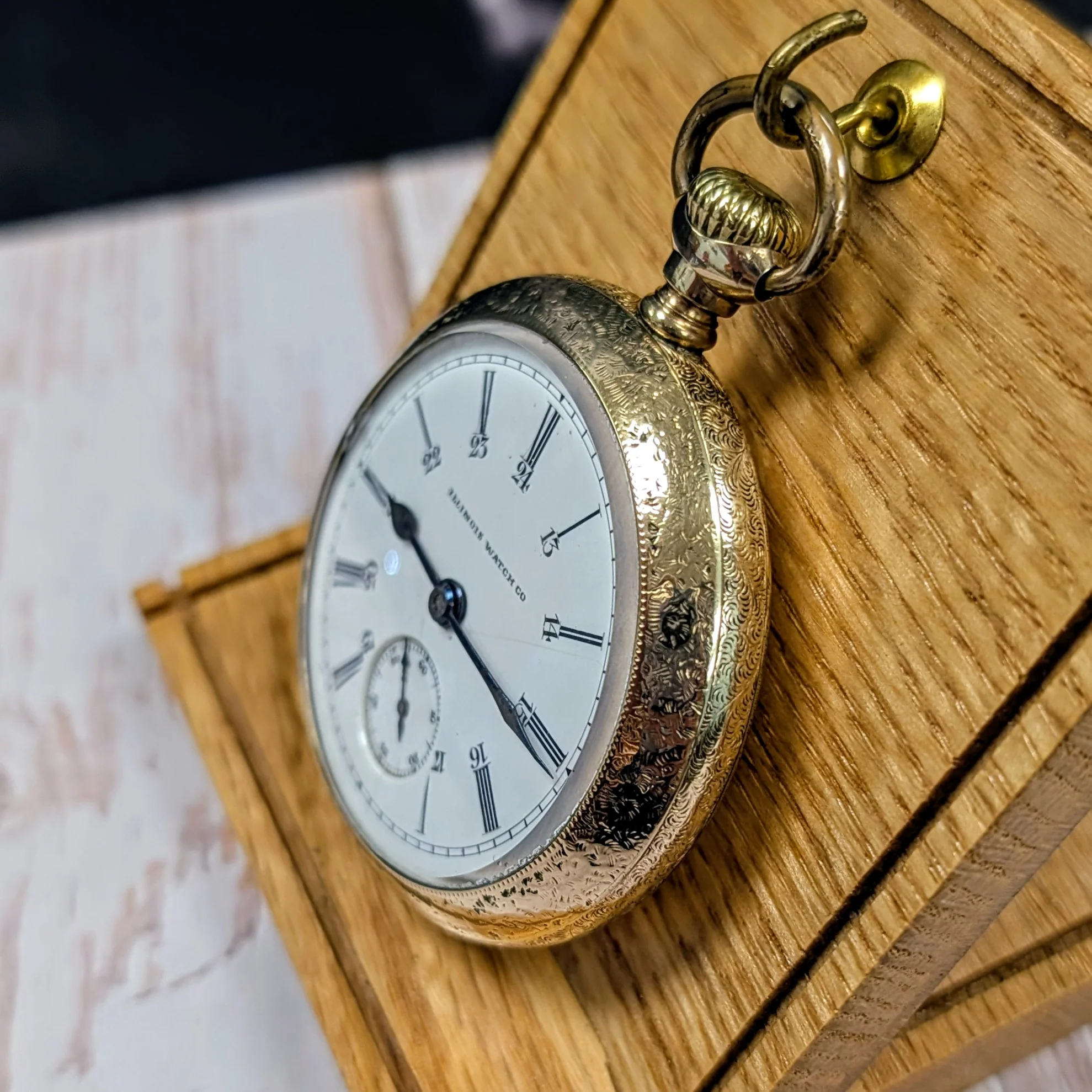 1887 Illinois Railroader Pocket Watch 18s Openface Grade 4 11 Jewels 14K Gold Filled - Image 6