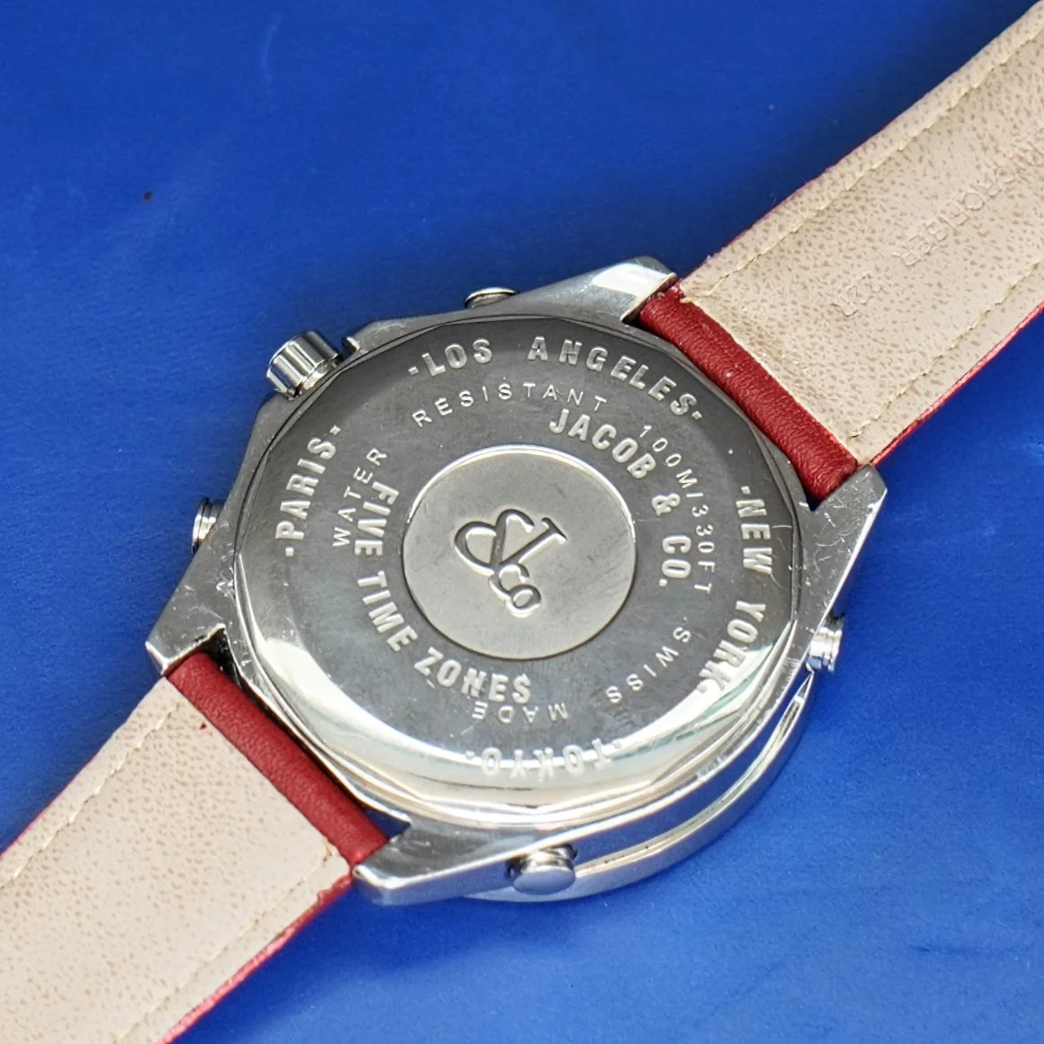 Jacob & Co. Five Time Zone Watch Diamond Bezel 47mm - Original Box & Interchangeable Straps - Image 12