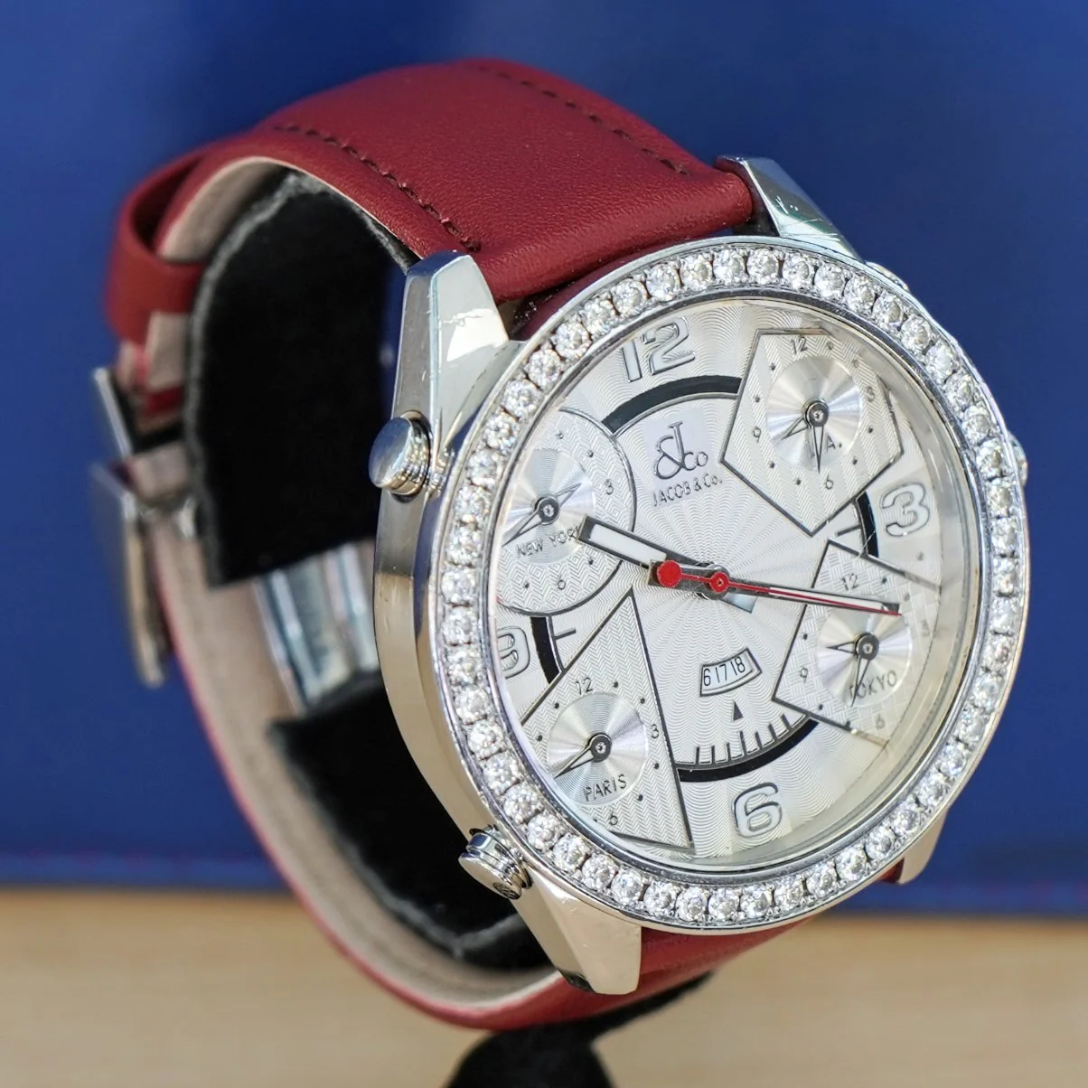 Jacob & Co. Five Time Zone Watch Diamond Bezel 47mm - Original Box & Interchangeable Straps - Image 6