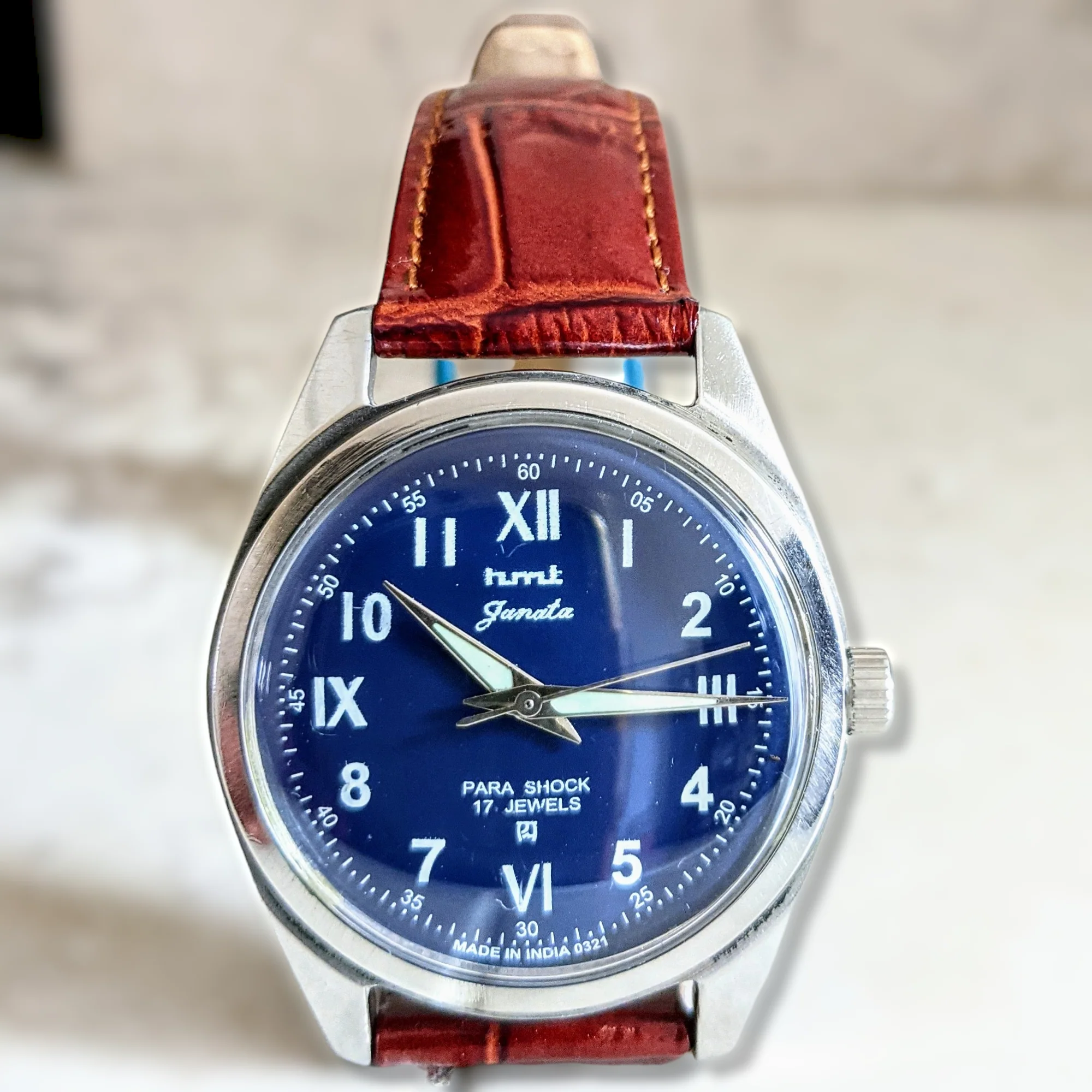 Janata Watch Roman & Arabic Numerals 17 Jewels Cal. 0231 Wristwatch - Image 2