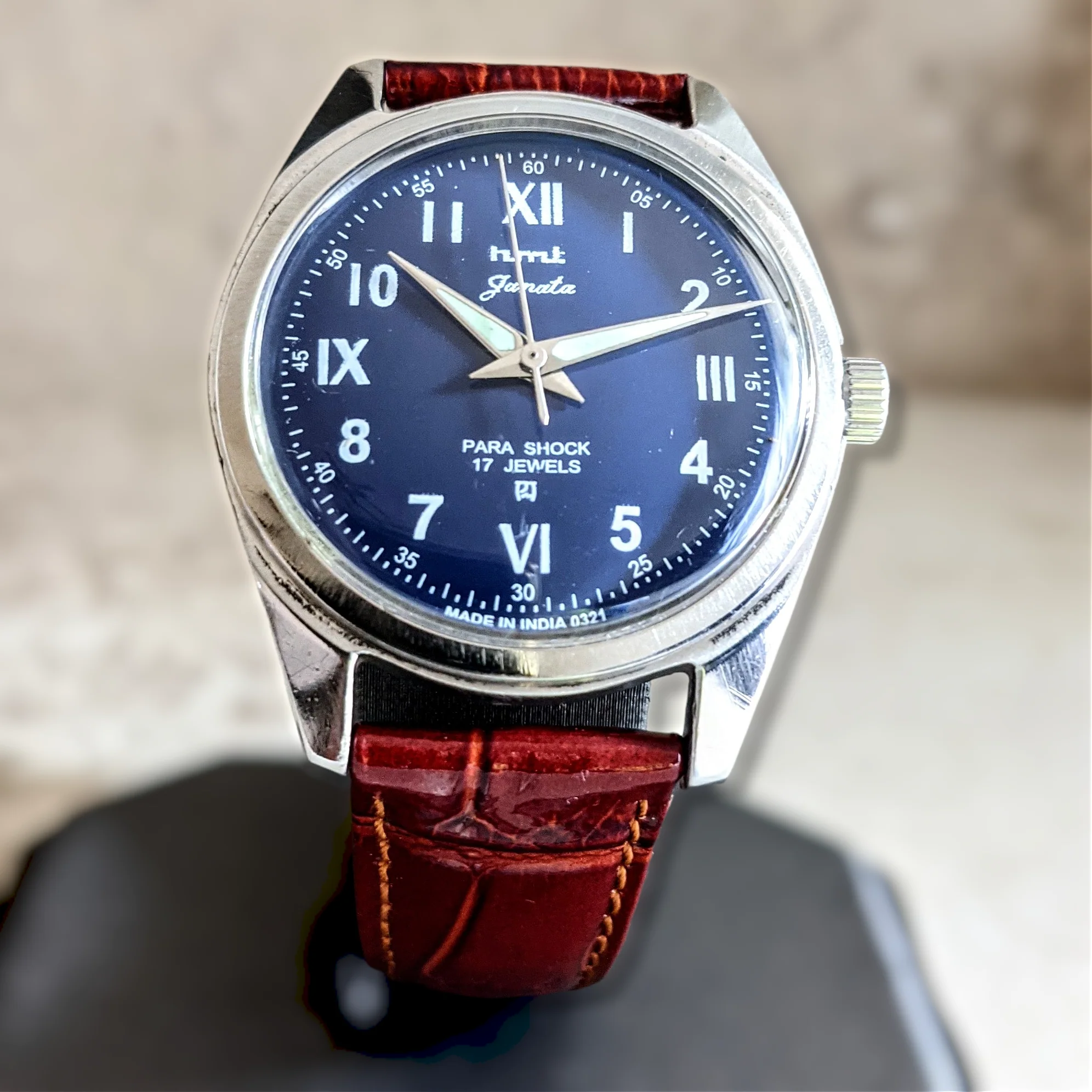 Janata Watch Roman & Arabic Numerals 17 Jewels Cal. 0231 Wristwatch - Image 3