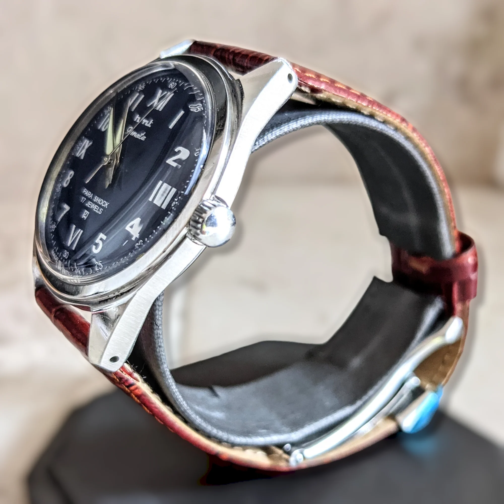 Janata Watch Roman & Arabic Numerals 17 Jewels Cal. 0231 Wristwatch - Image 4