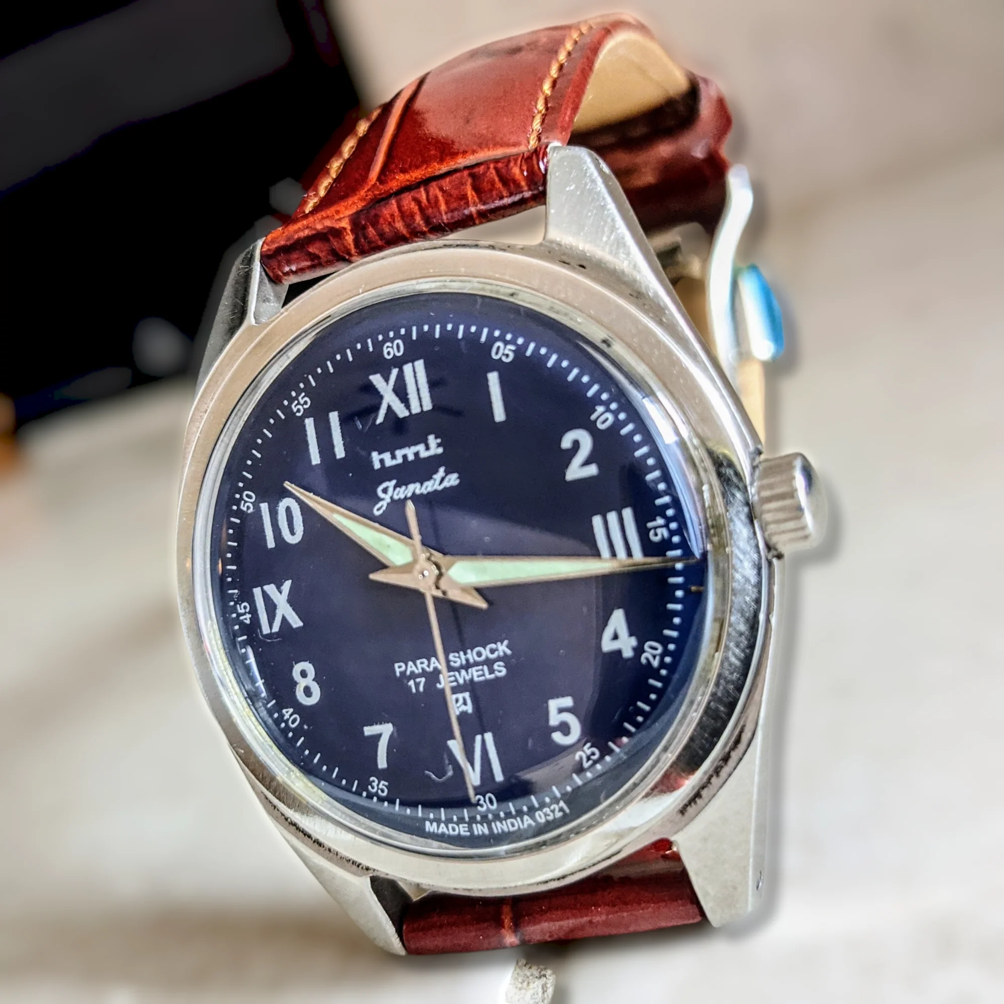 Janata Watch Roman & Arabic Numerals 17 Jewels Cal. 0231 Wristwatch - Image 7