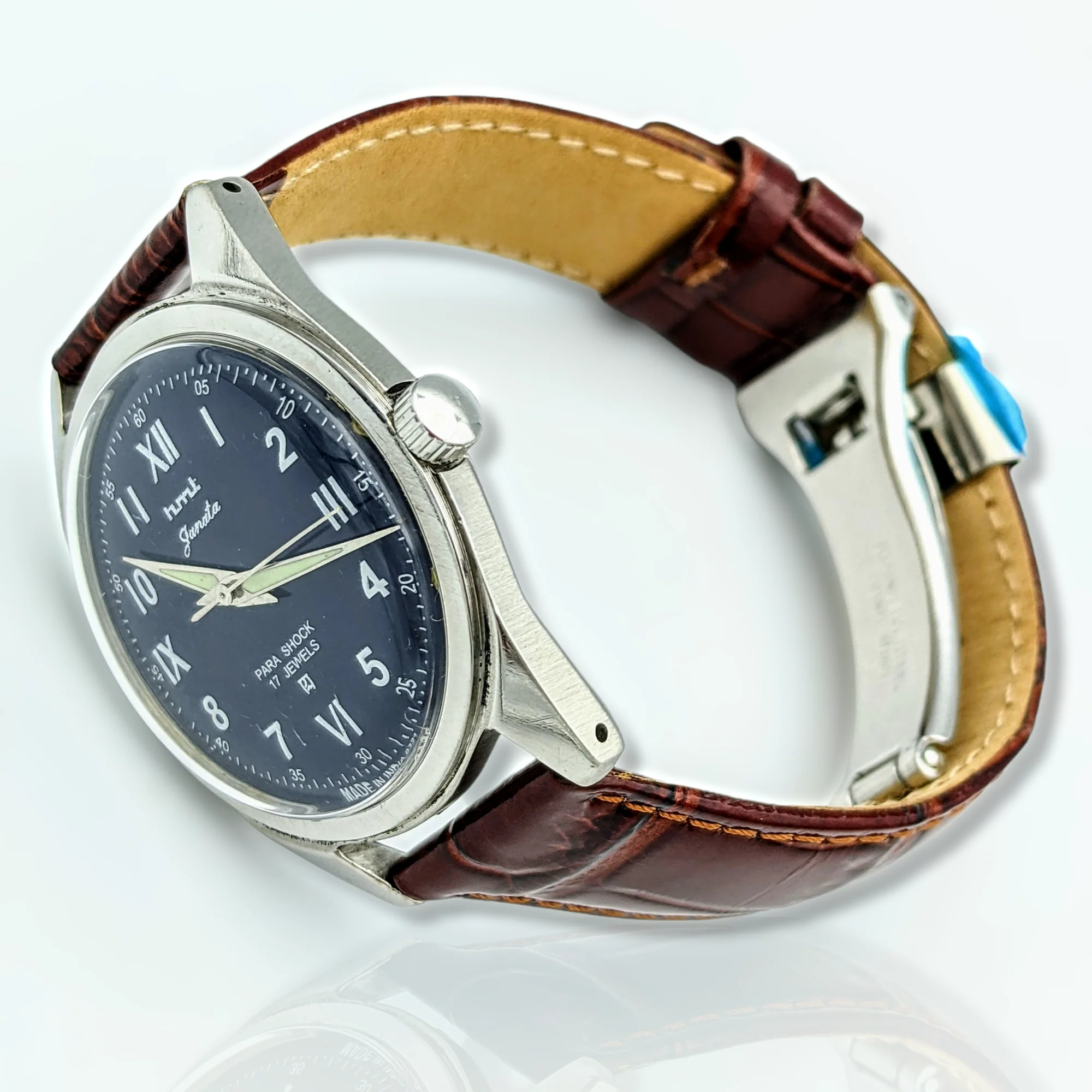 Janata Watch Roman & Arabic Numerals 17 Jewels Cal. 0231 Wristwatch - Image 9