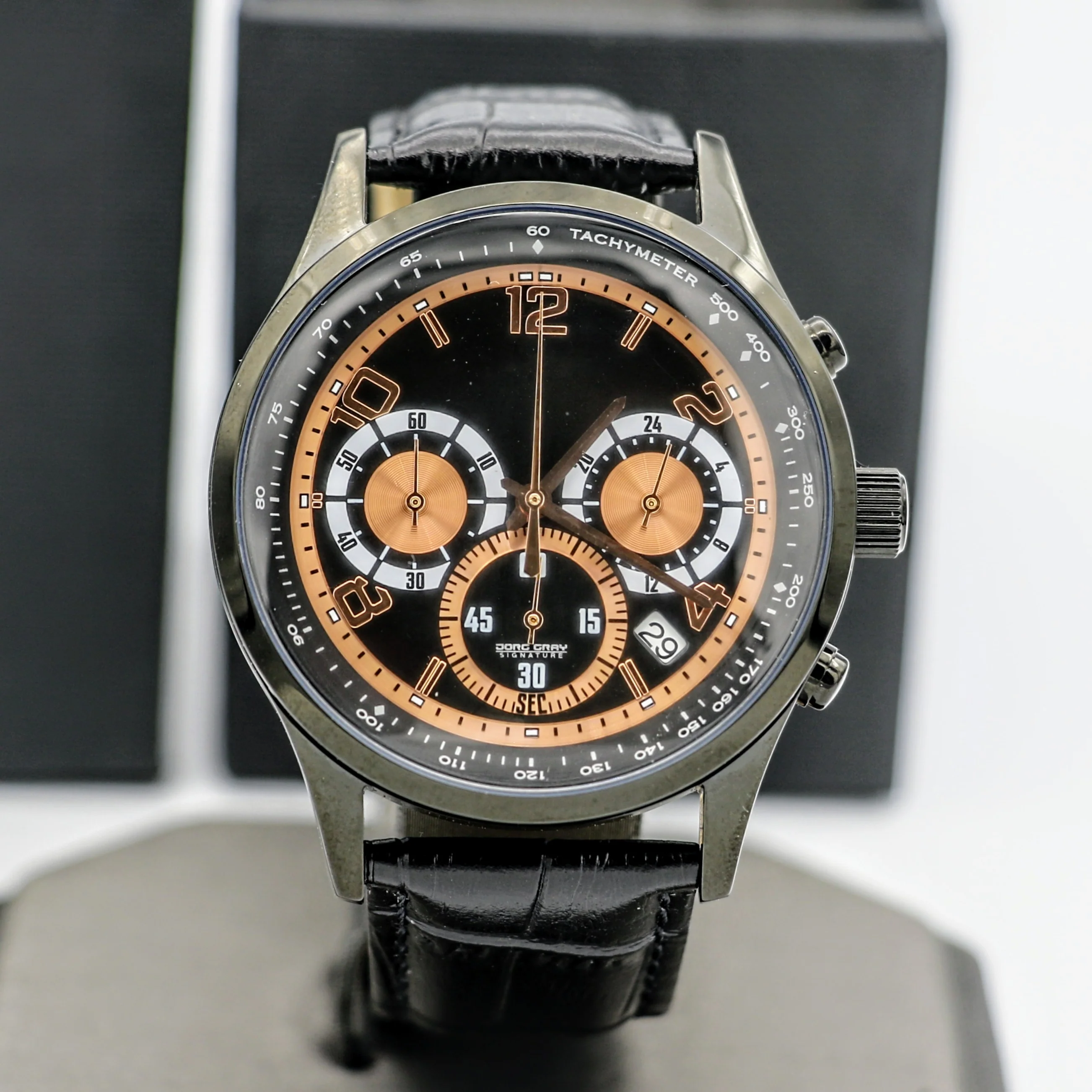 JORG GRAY Signature Chronograph Wristwatch Tachymeter Anti-Reflective Watch - Image 5