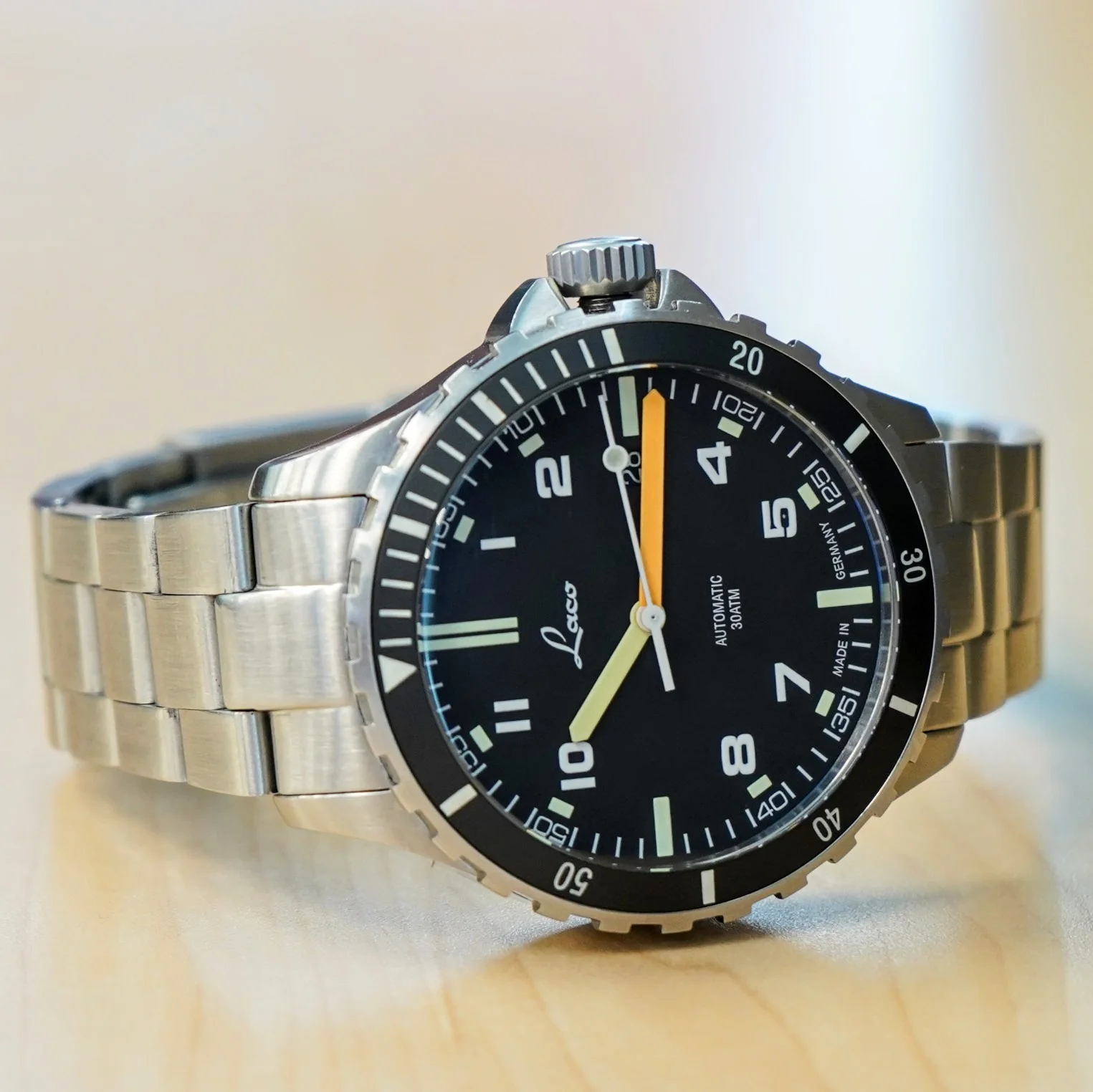LACO Automatic Diver Watch Himalaya 42 MB 30ATM Wristwatch 862106.MB - Box & Papers! - Image 13