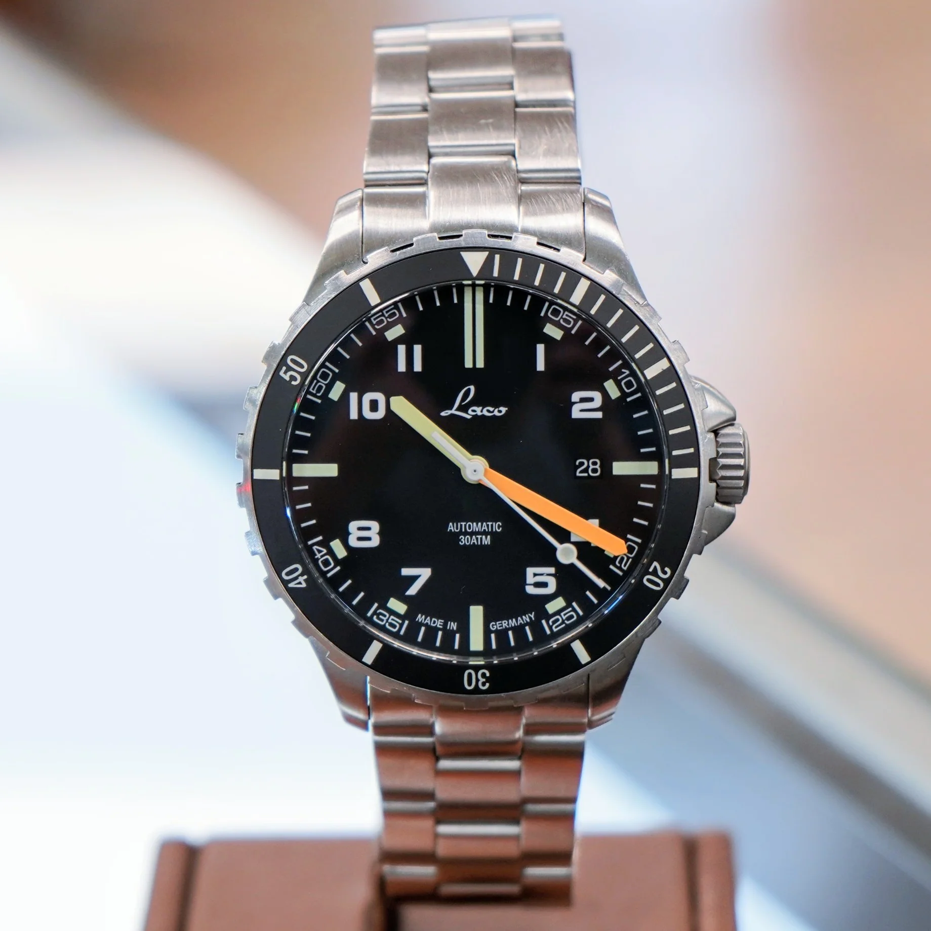 LACO Automatic Diver Watch Himalaya 42 MB 30ATM Wristwatch 862106.MB - Box & Papers! - Image 4