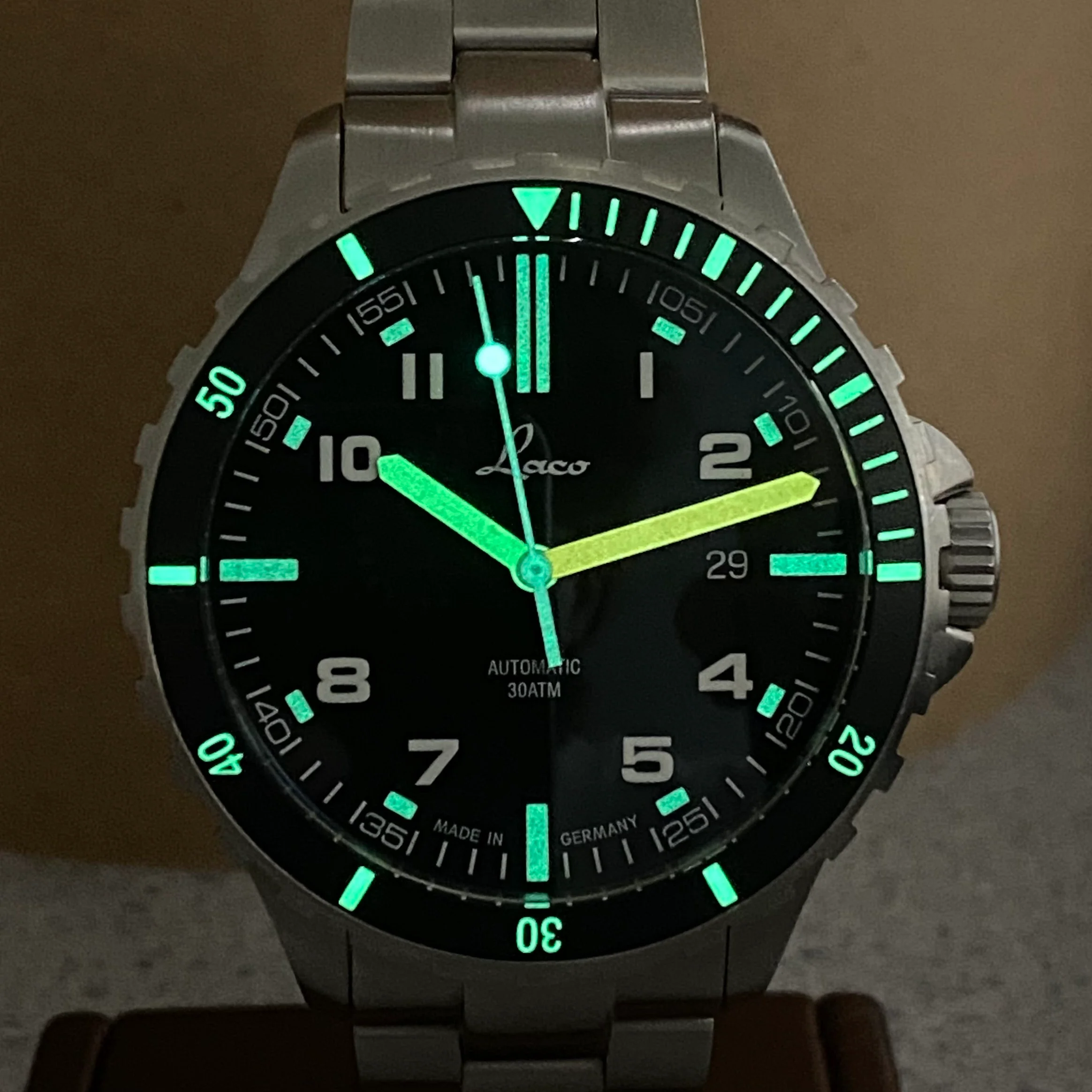 LACO Automatic Diver Watch Himalaya 42 MB 30ATM Wristwatch 862106.MB - Box & Papers! - Image 7