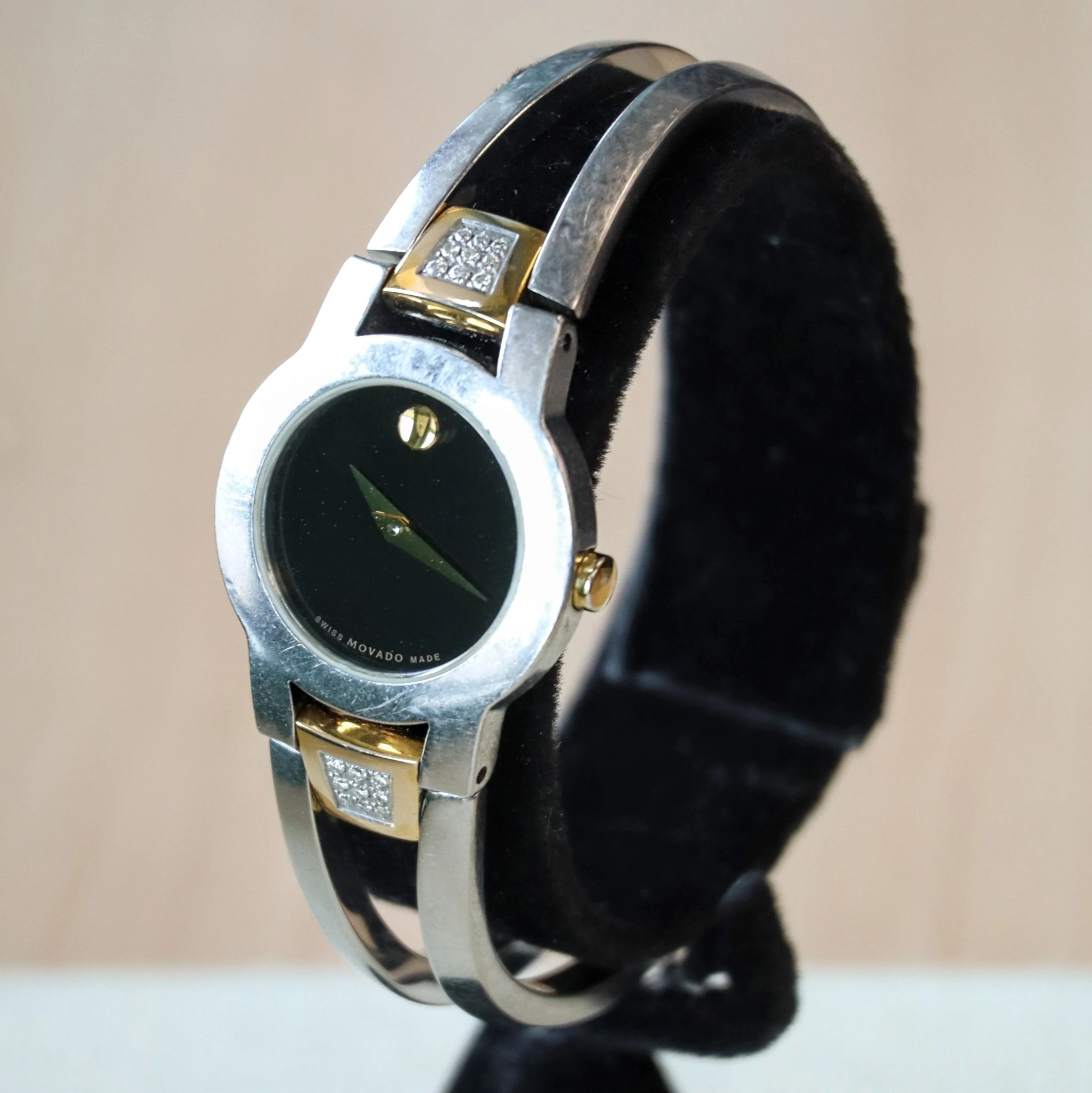 Ladies MOVADO Amorosa Watch Two-Tone Bangle Bracelet Wristwatch Ref. 81 E4 1842 - Image 5