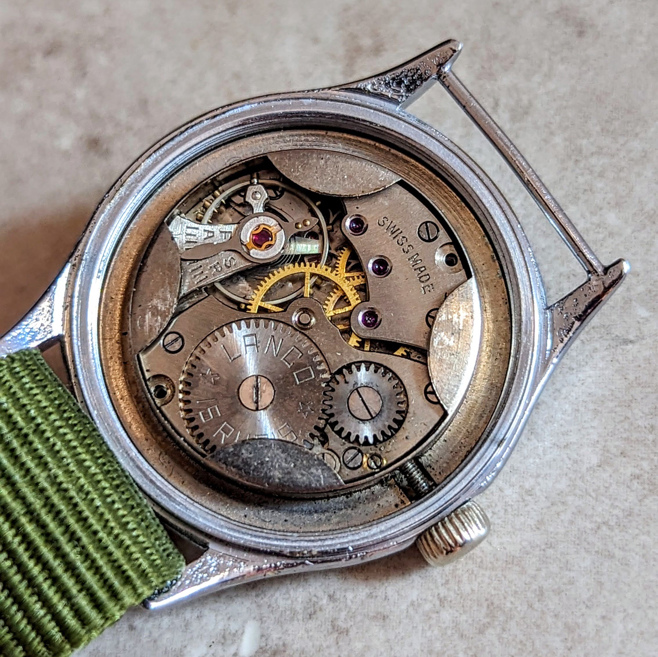 LANCO Waterproof Watch 15 Rubis Cal. 1022 ShockProtected Military Style Wristwatch - Image 13