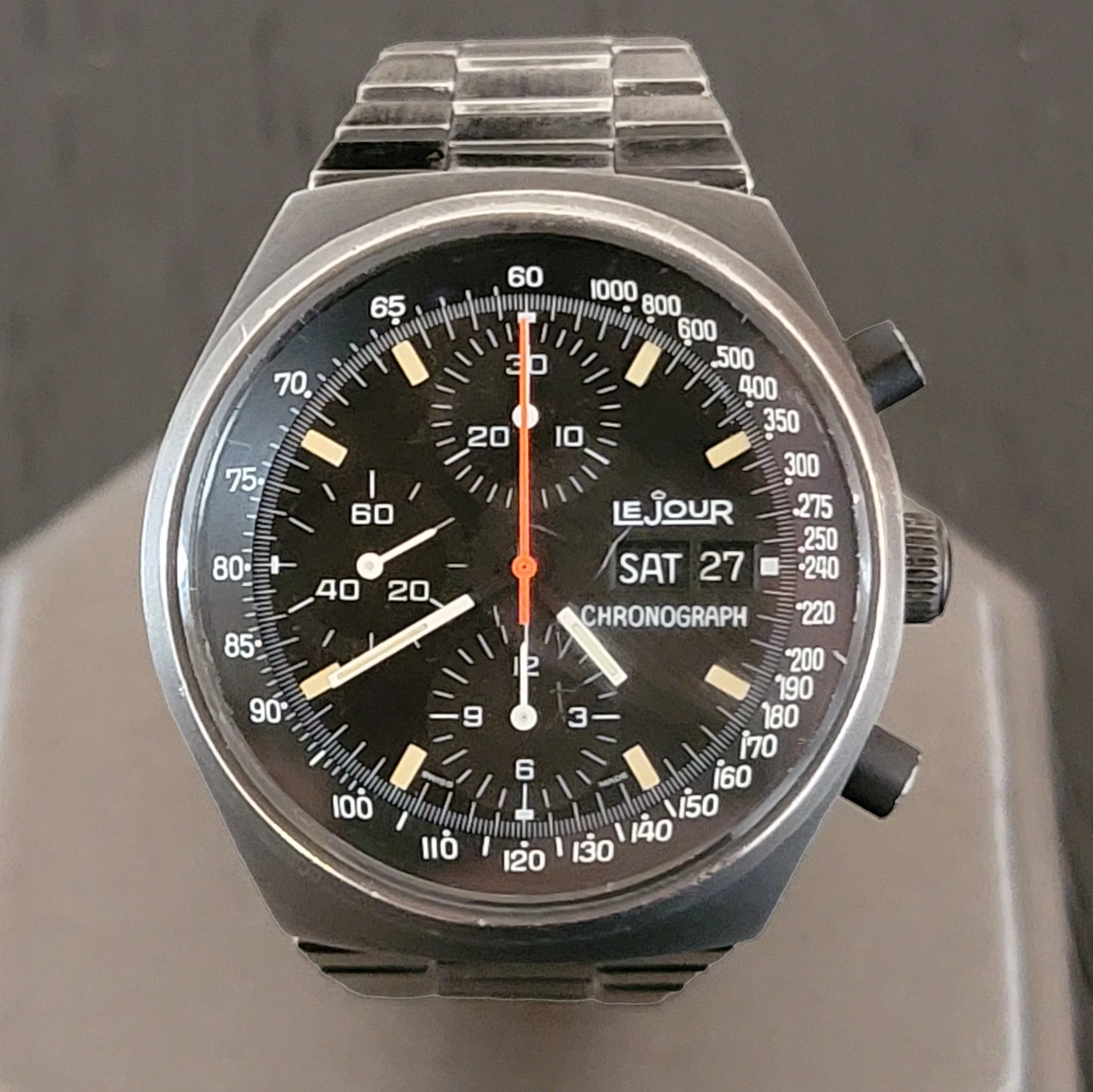 LE JOUR 7000 Chronograph Automatic Watch - Heuer Pasadena / Valjoux 7750 - Image 13