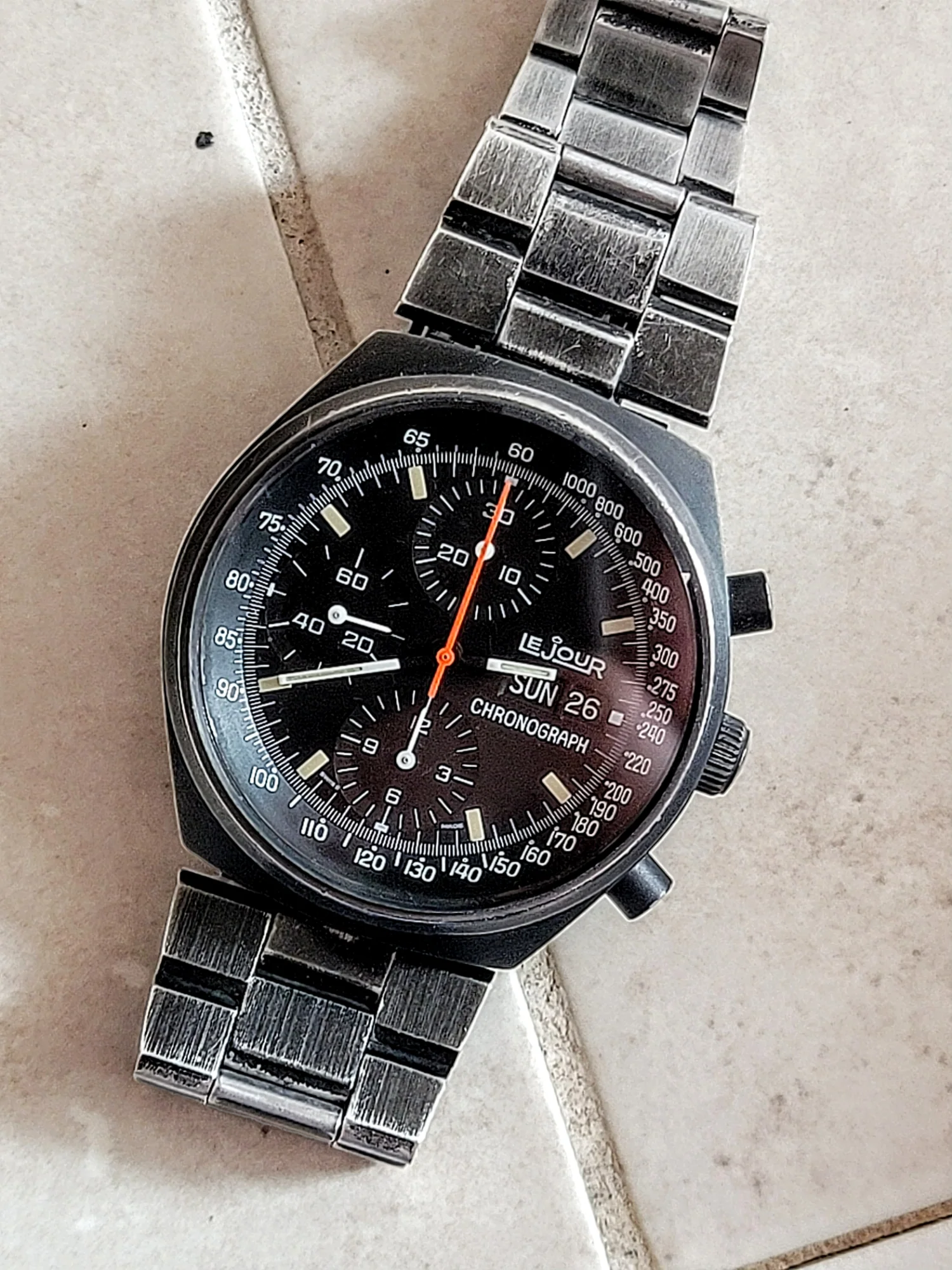 LE JOUR 7000 Chronograph Automatic Watch - Heuer Pasadena / Valjoux 7750 - Image 3
