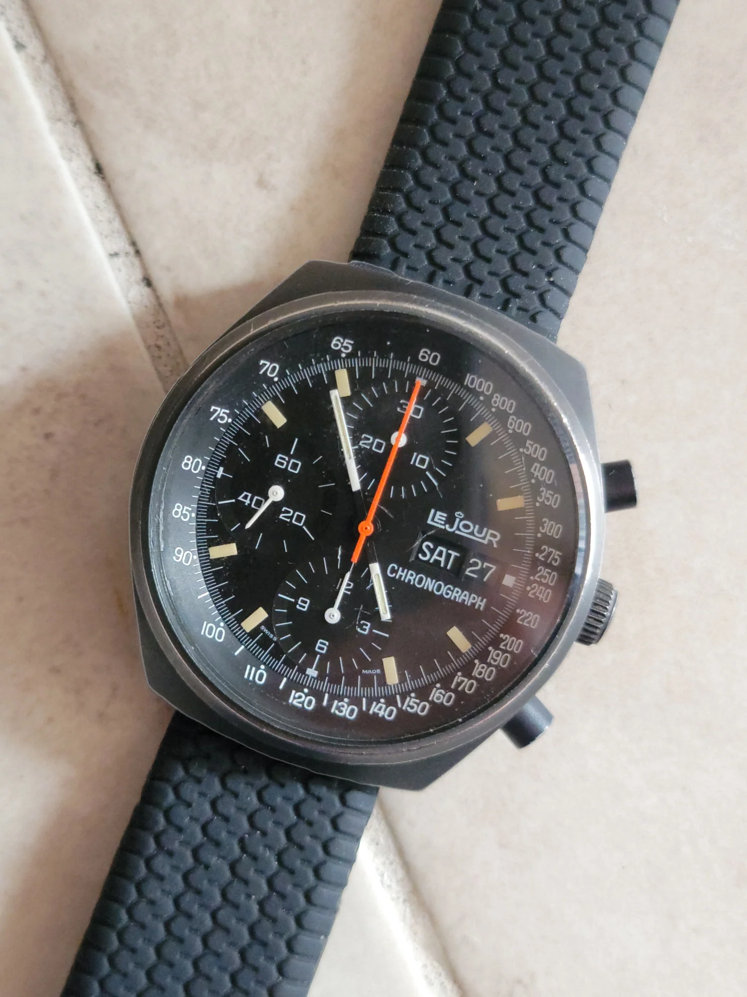 LE JOUR 7000 Chronograph Automatic Watch - Heuer Pasadena / Valjoux 7750 - Image 33