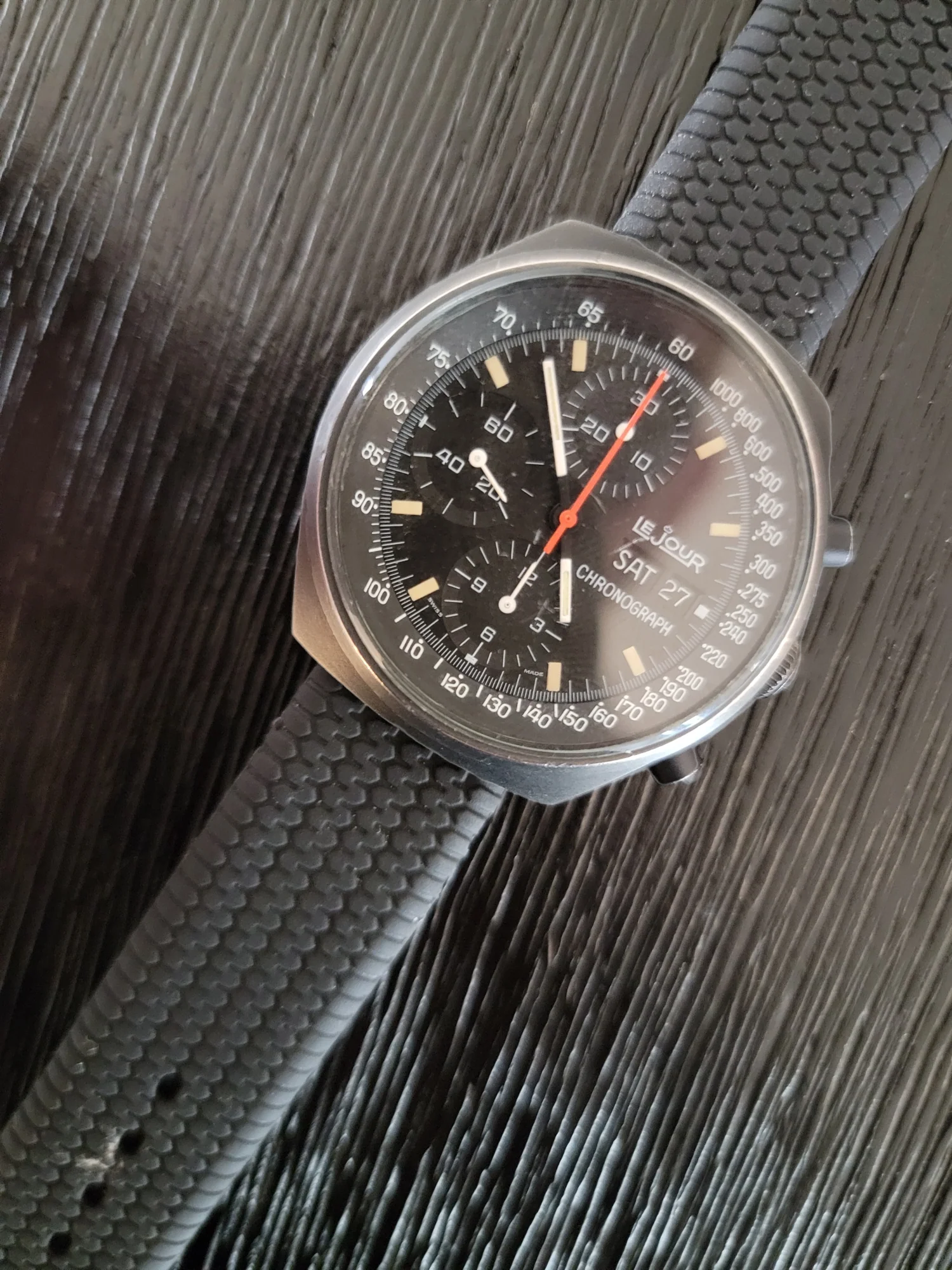 LE JOUR 7000 Chronograph Automatic Watch - Heuer Pasadena / Valjoux 7750 - Image 4