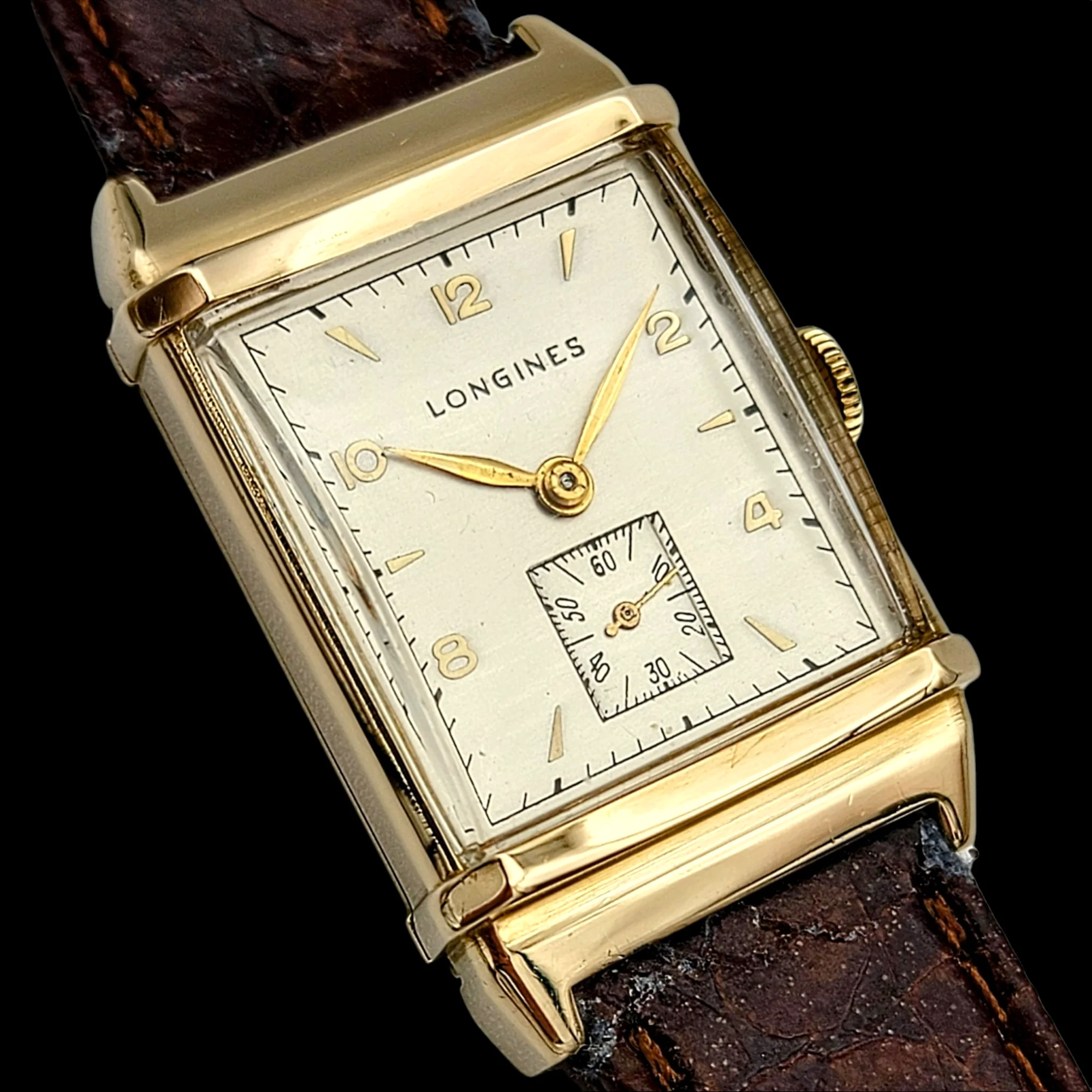 LONGINES 14K Solid Gold Watch Cal. 9L Swiss 1947 - Image 4