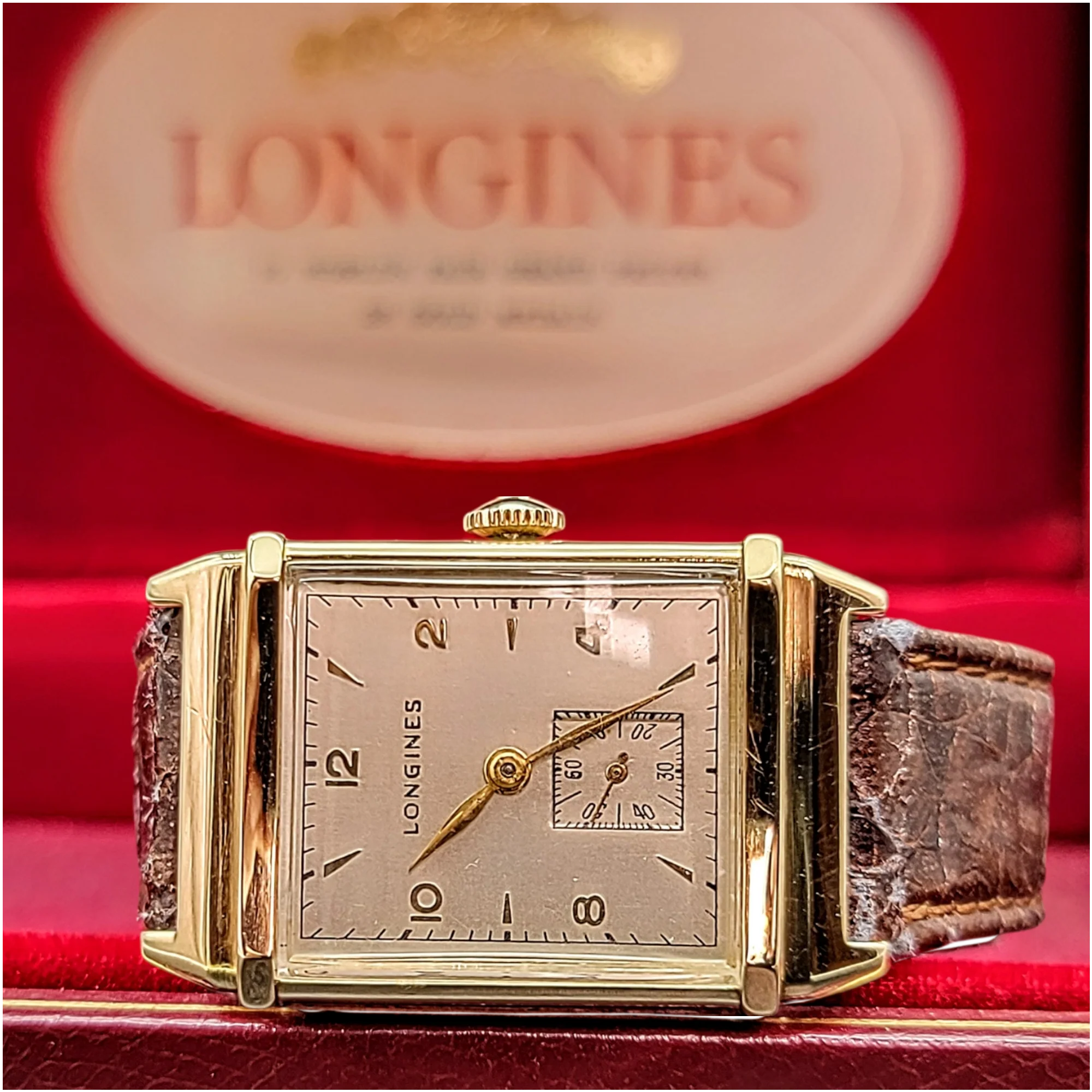 LONGINES 14K Solid Gold Watch Cal. 9L Swiss 1947 - Image 6