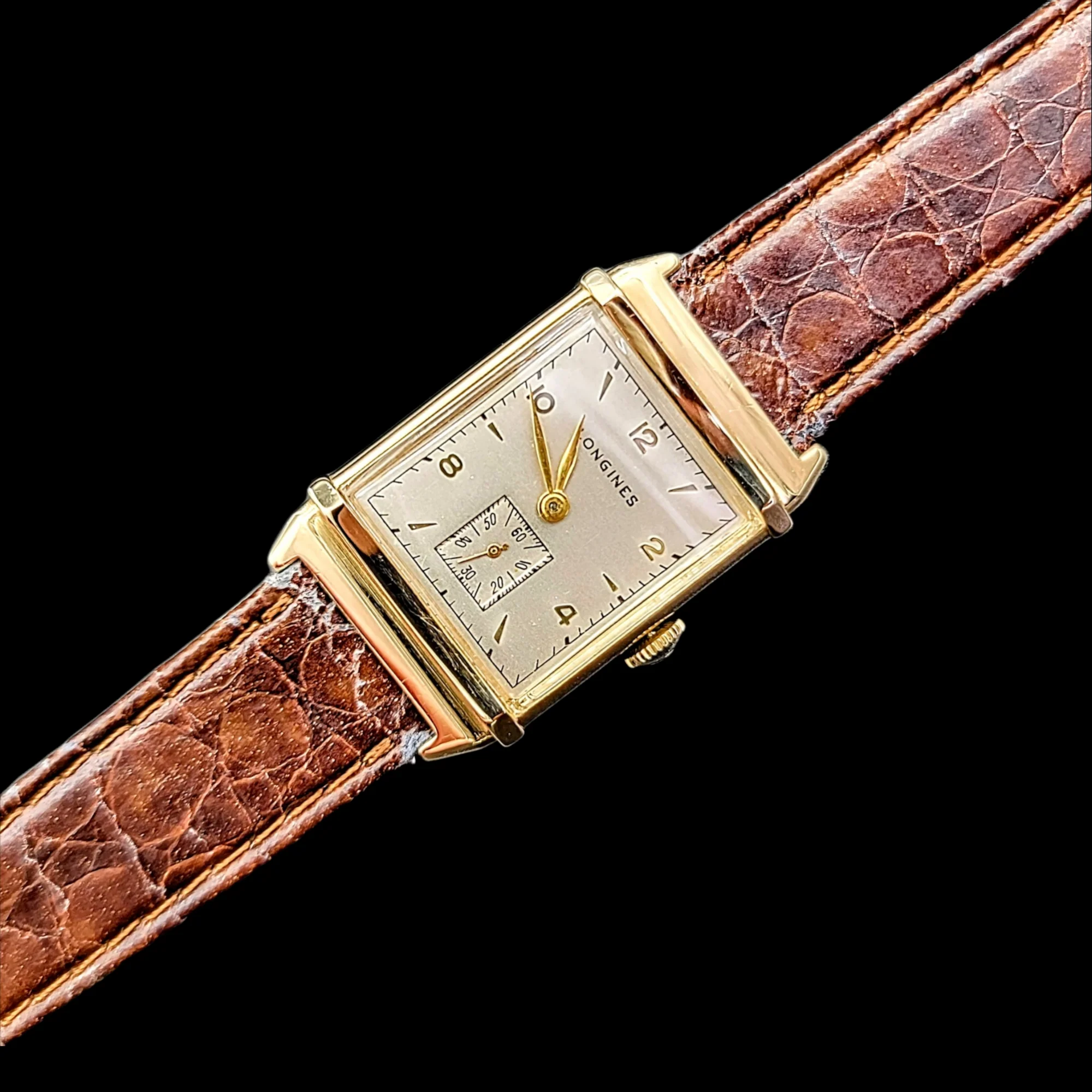 LONGINES 14K Solid Gold Watch Cal. 9L Swiss 1947 - Image 9