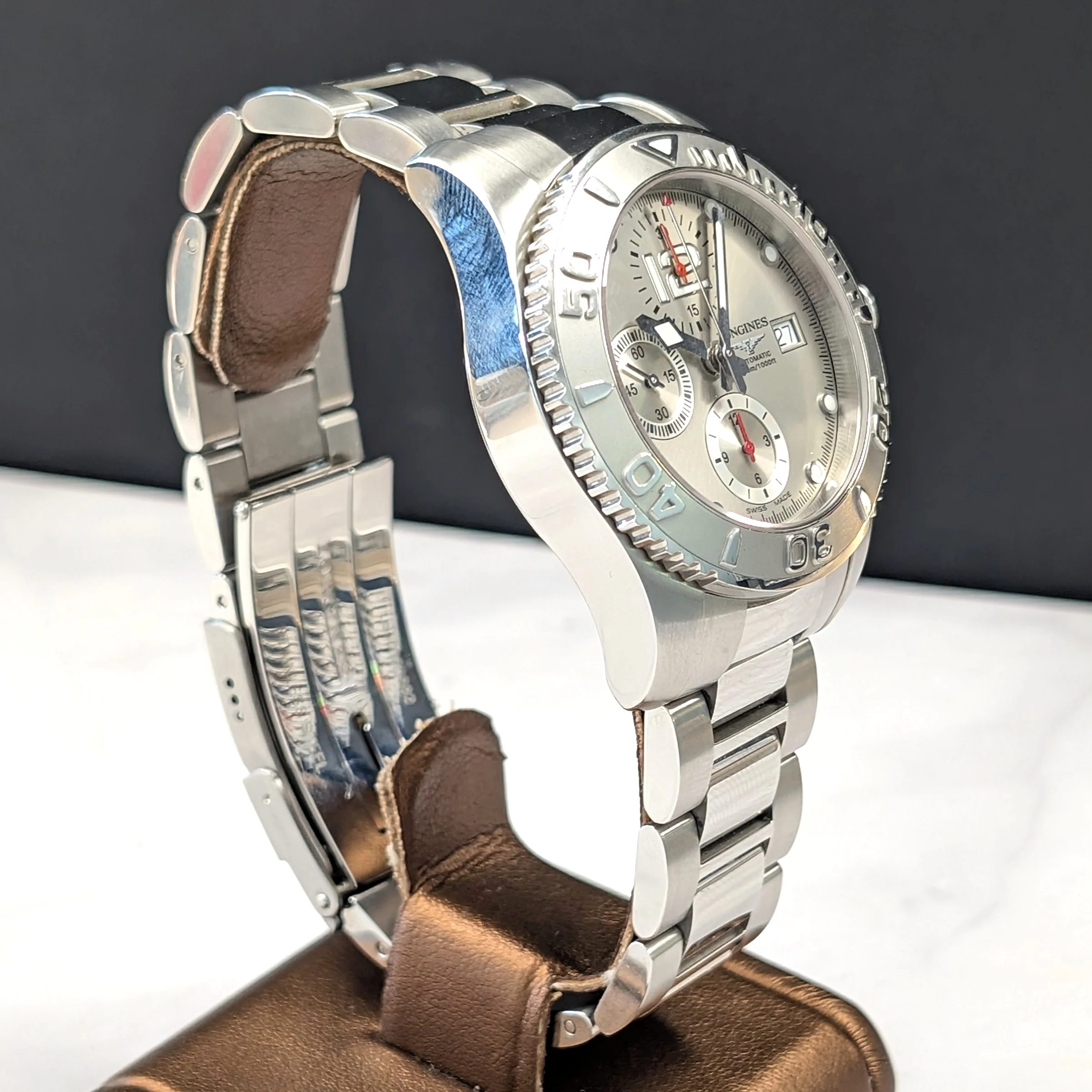 Longines HydroConquest Automatic Chronograph Watch 41mm L3.673.4 ALL S.S. Wristwatch - Image 4
