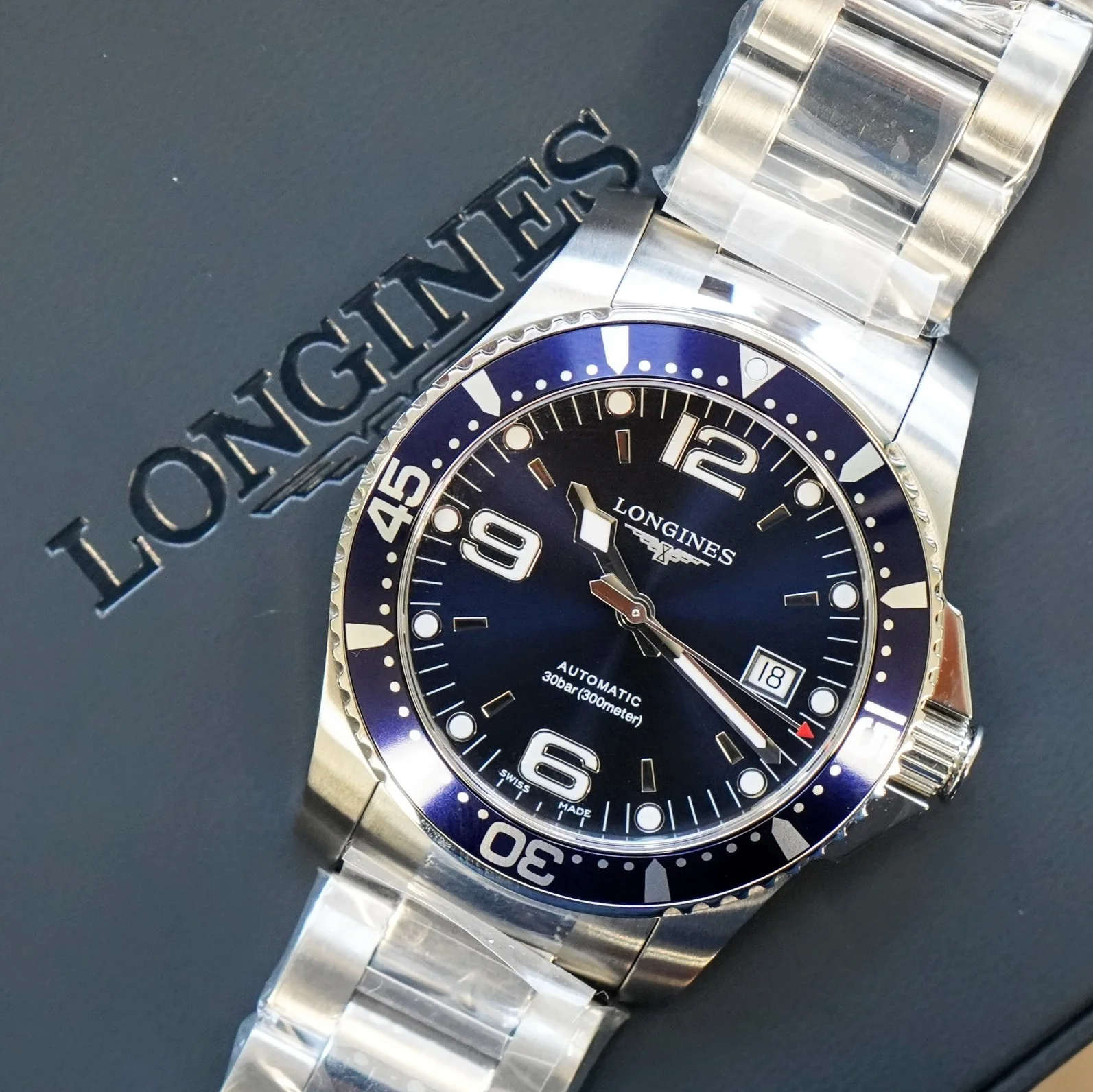 LONGINES HYDROCONQUEST Watch L3.742.4 41mm Automatic Diver Wristwatch ALL S.S. - Image 8