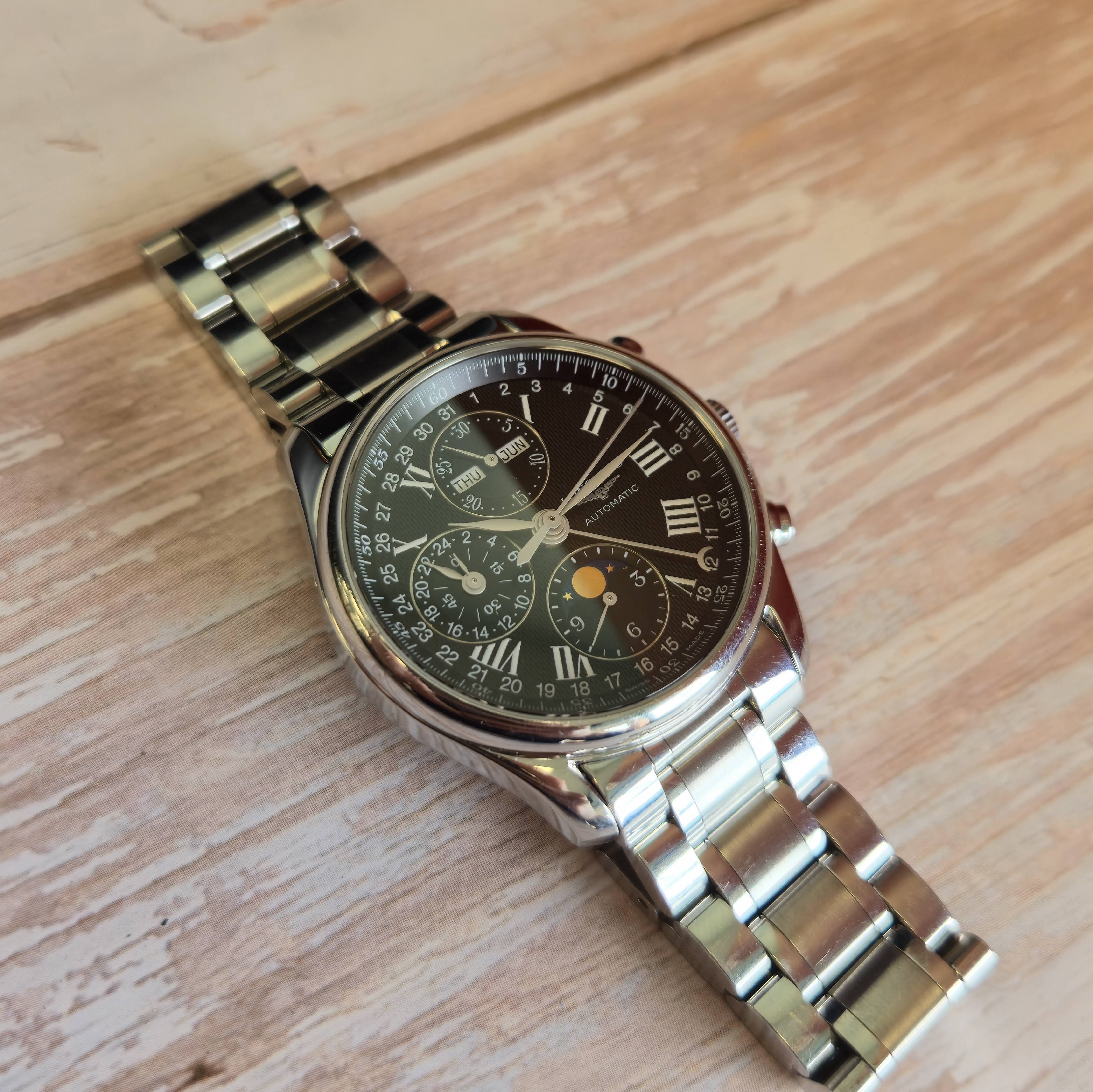 Longines Master Collection Watch L2.673.4 Chrono Moon Phase 40mm ALL S.S. Wristwatch - Image 11