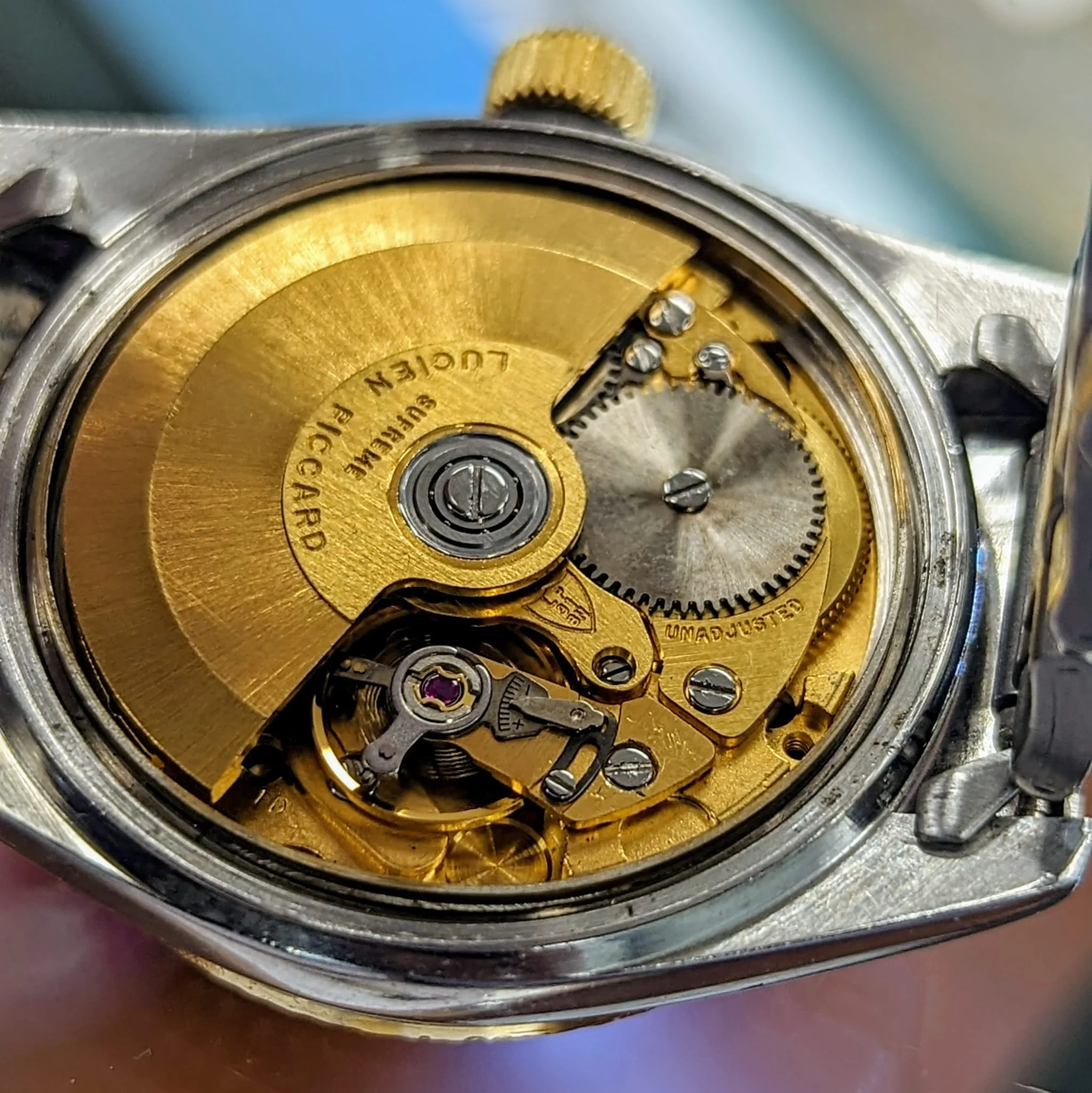LUCIEN PICCARD Automatic 36.000 DaVinci Seashark Watch Day/Date ALL Two-Tone S.S. Wristwatch - Image 12