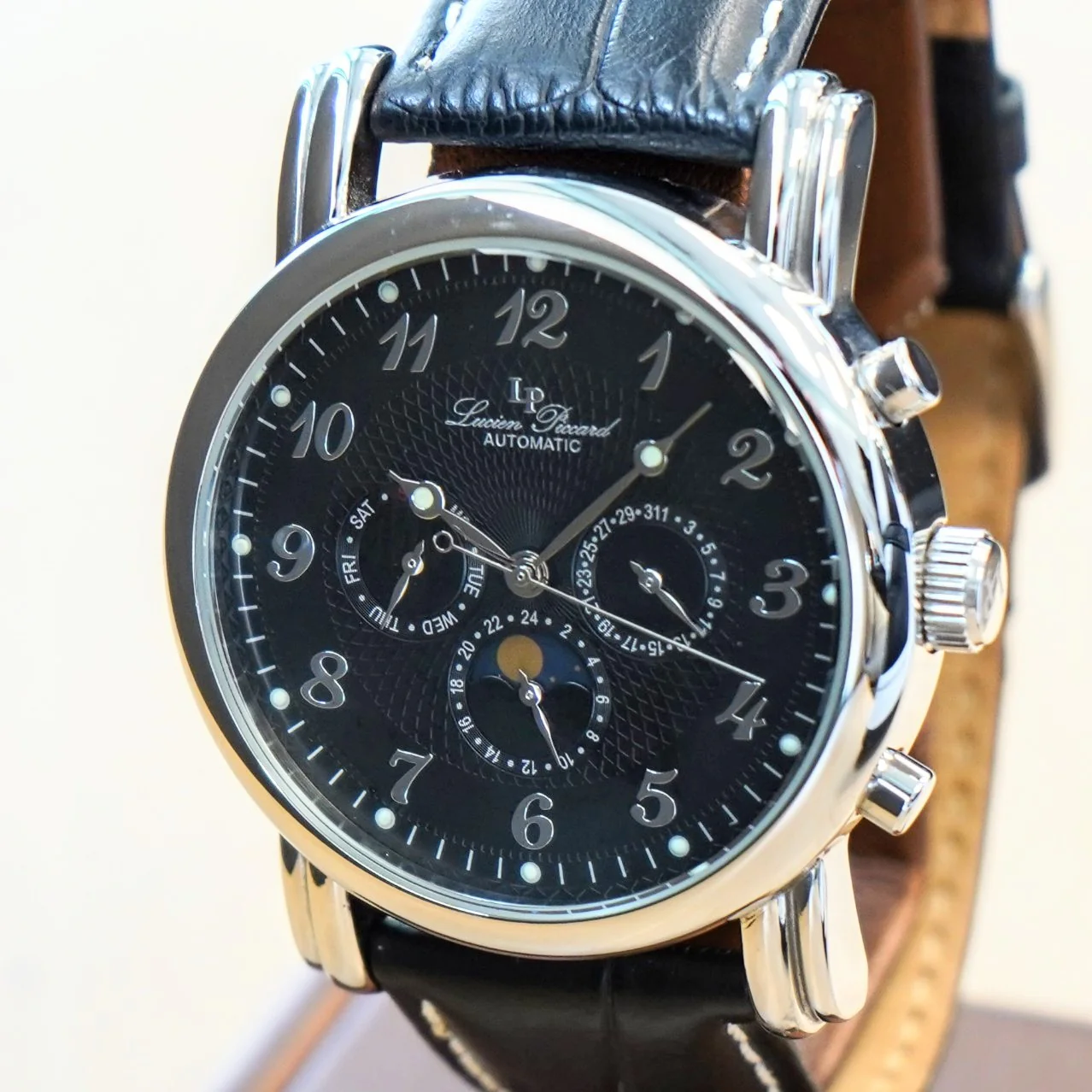 LUCIEN PICCARD Automatic Watch LP-26570BK Day/Date Wristwatch - ALL ORIGINAL Double Box! - Image 3
