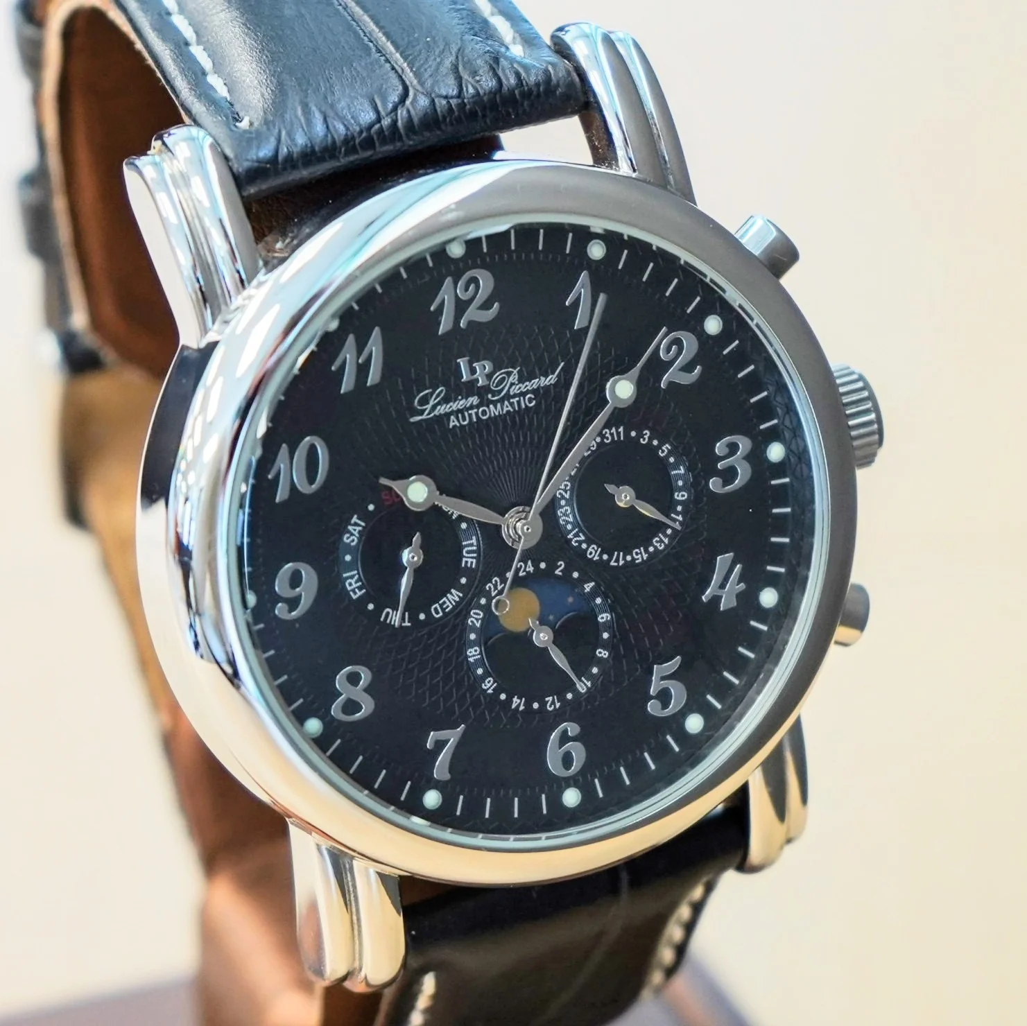 LUCIEN PICCARD Automatic Watch LP-26570BK Day/Date Wristwatch - ALL ORIGINAL Double Box! - Image 5