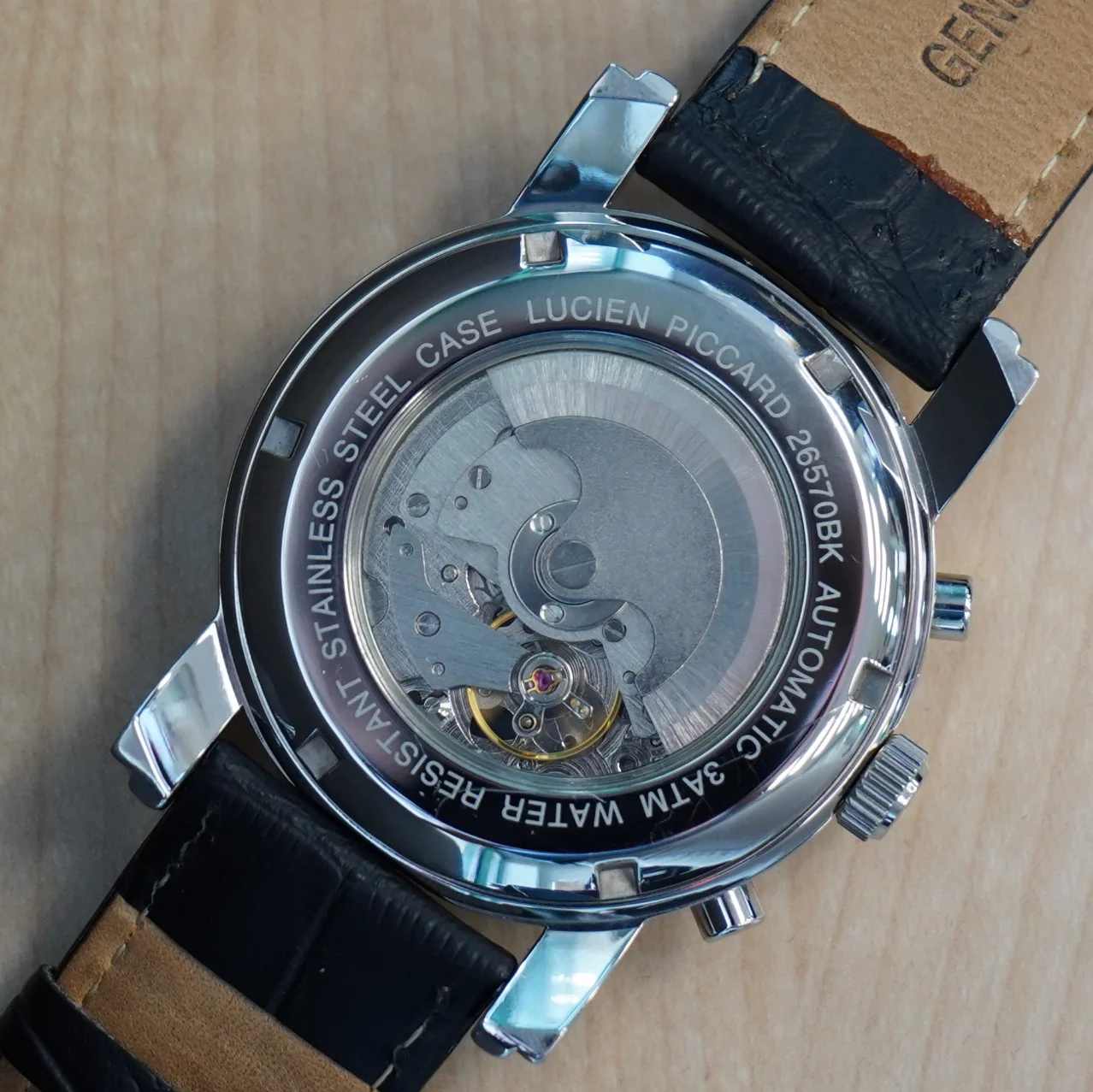 LUCIEN PICCARD Automatic Watch LP-26570BK Day/Date Wristwatch - ALL ORIGINAL Double Box! - Image 9