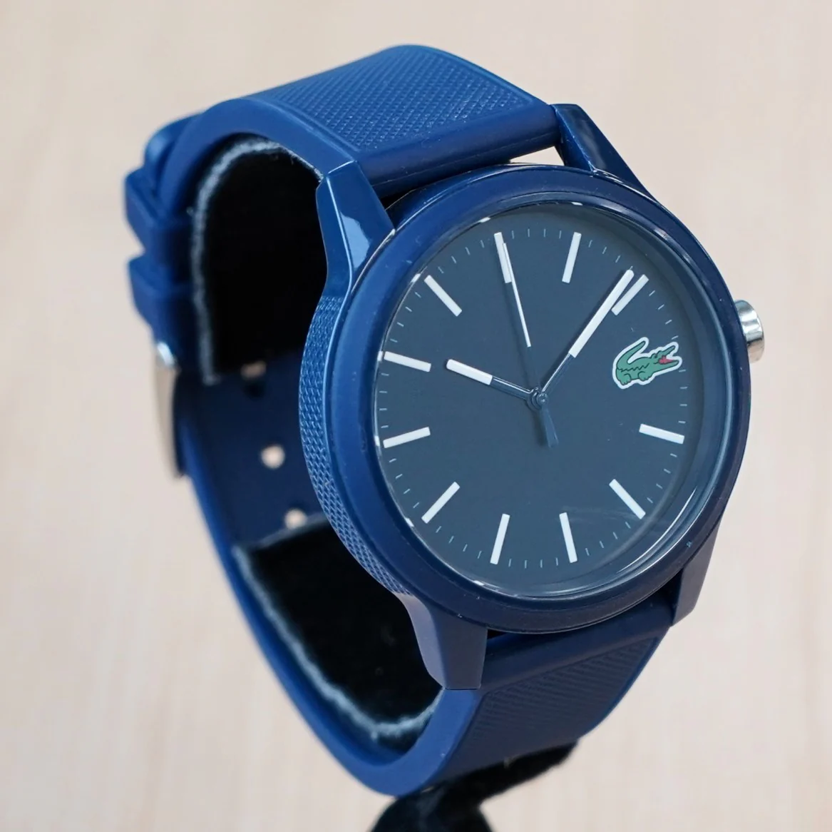 Men's LACOSTE 12.12 Watch Quartz Wristwatch Blue Silicone Strap Ref. 2010987 - Image 2
