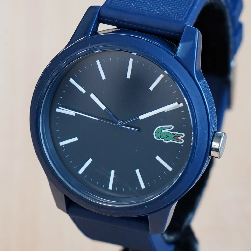Men's LACOSTE 12.12 Watch Quartz Wristwatch Blue Silicone Strap Ref. 2010987 - Image 5