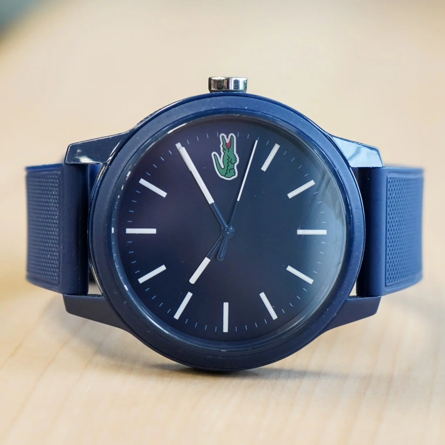 Men's LACOSTE 12.12 Watch Quartz Wristwatch Blue Silicone Strap Ref. 2010987 - Image 6